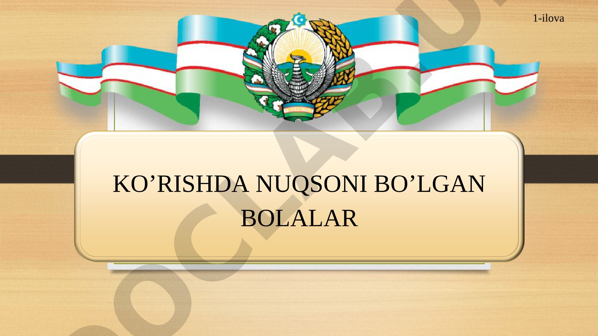 Ko'rishda nuqsoni bo'lgan bolalar