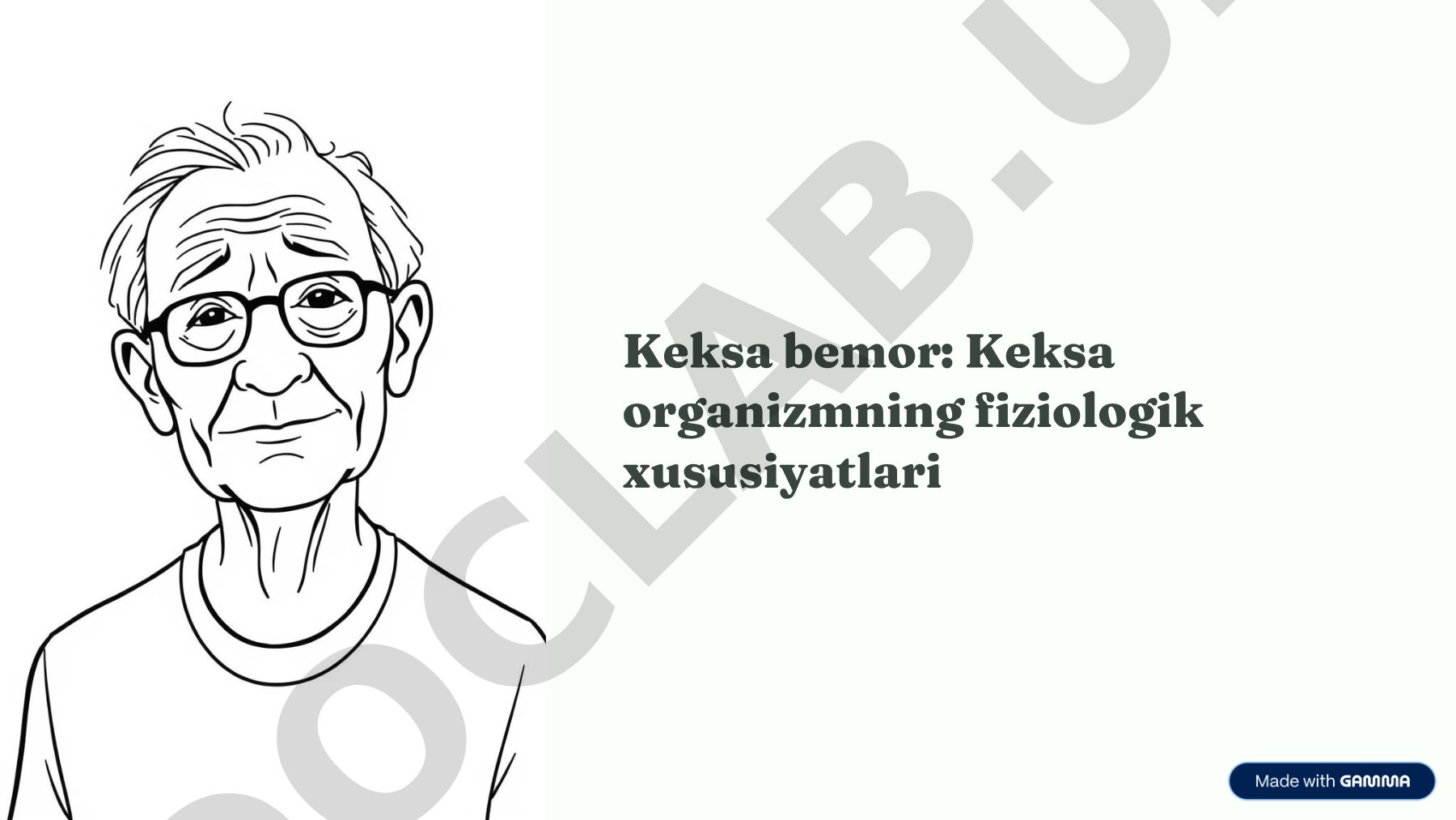 Keksa organizmning fiziologik xususiyatlari