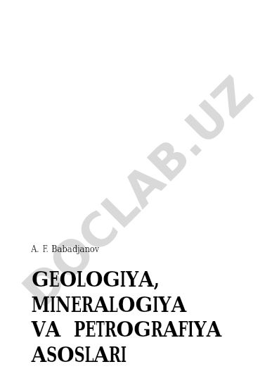 Geologiya, mineralogiya va petrografiya asoslari