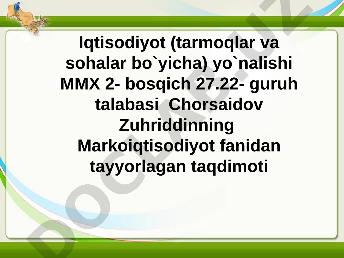 O‘zbekison Respublikasi investitsiya siyosati