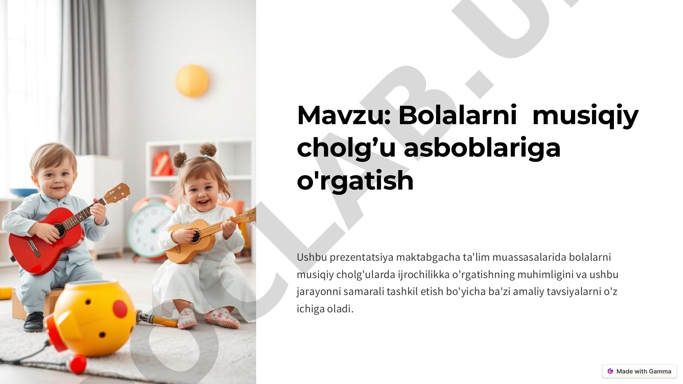 Bolalarni musiqiy cholg’u asboblariga o'rgatish
