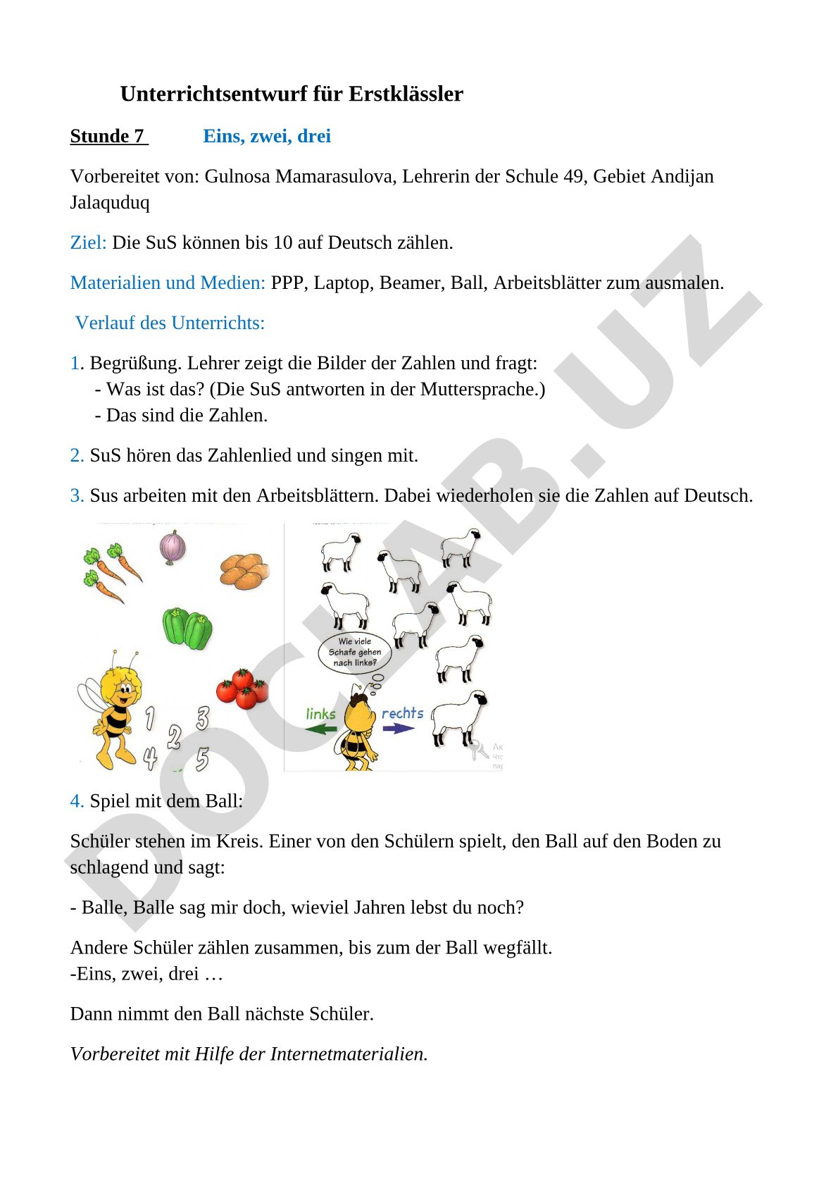 Zahlen und Alter auf Deutsch für Erstklässler