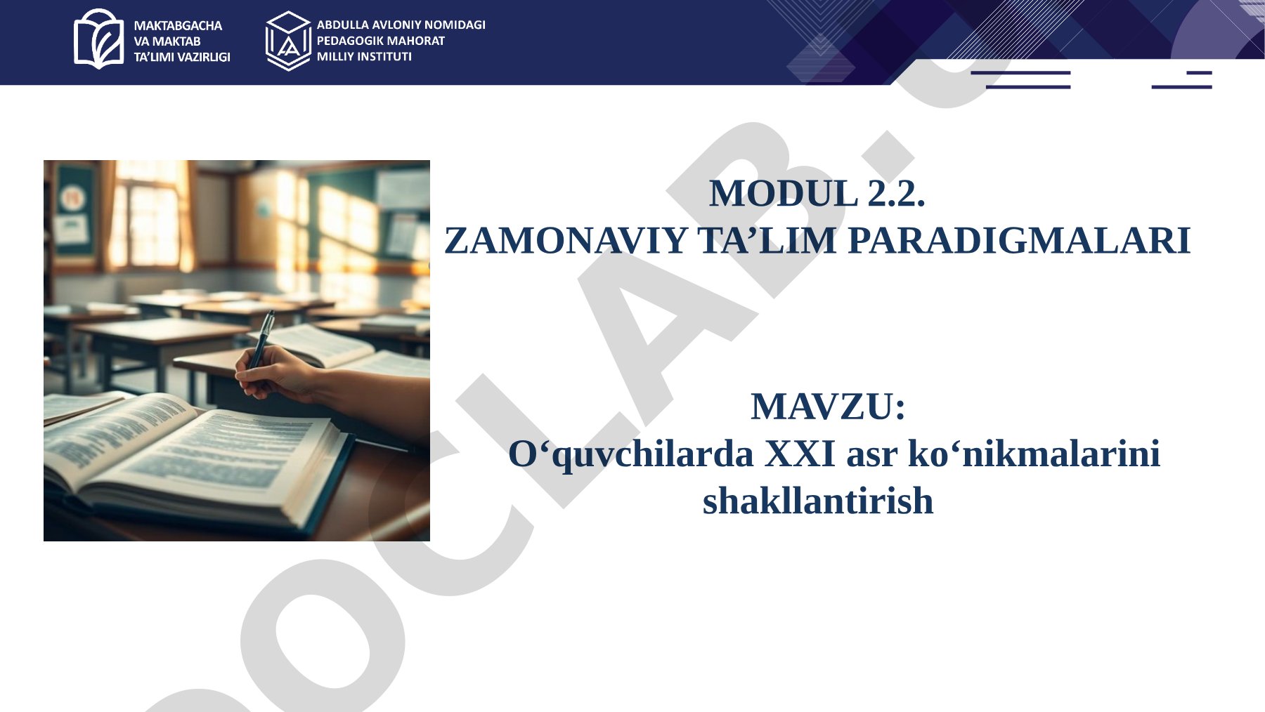 O‘quvchilarda XXI asr ko‘nikmalarini shakllantirish