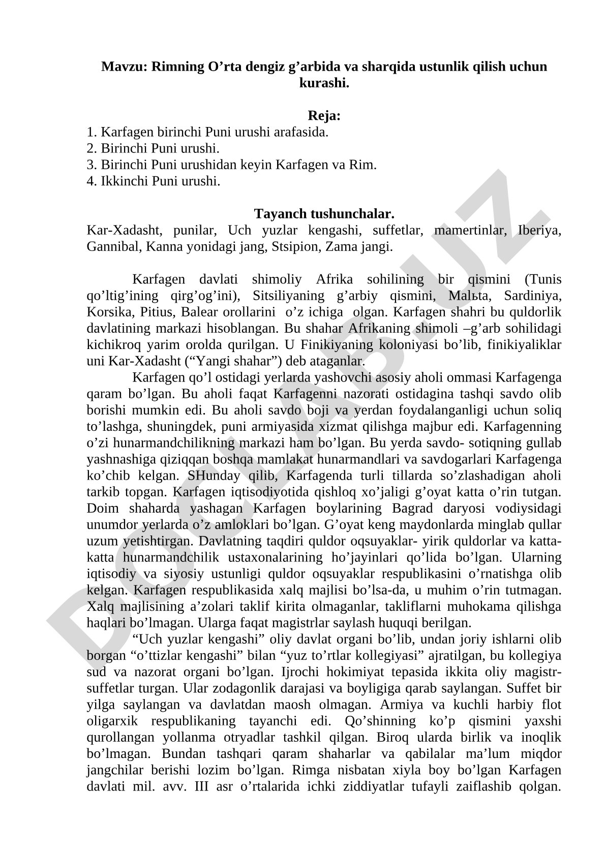 Rimning O’rta dengiz g’arbida va sharqida ustunlik qilish uchun kurashi