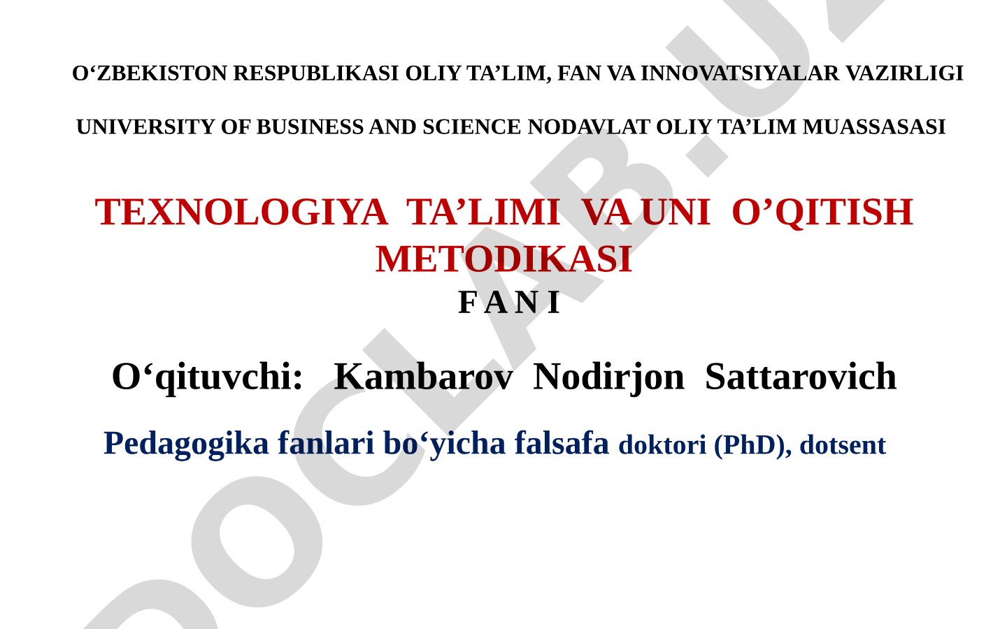 Oz komplektli maktablarda boshlang'ich sinf texnologiya darslarini olib borishning o'ziga xos xususiyatlari