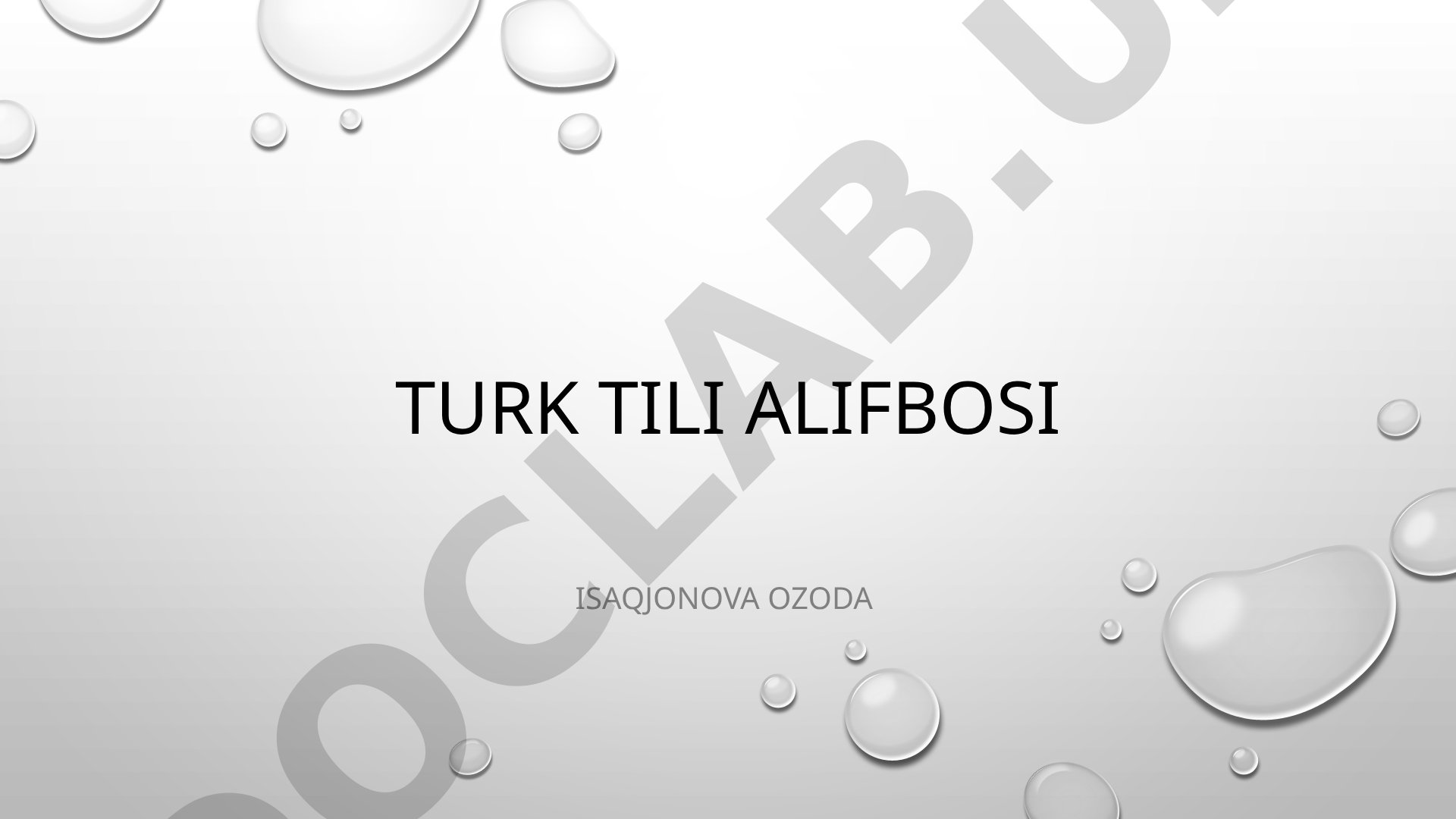 Turk tili alifbosi