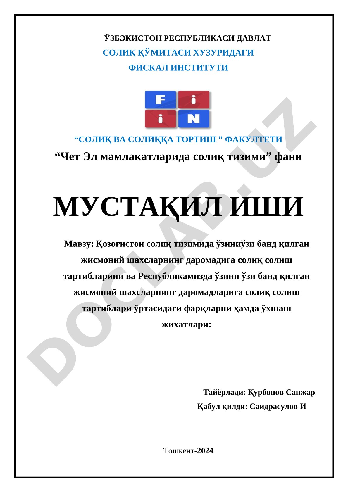 Қозоғистон солиқ тизимида ўзини ўзи банд қилган жисмоний шахсларнинг даромадига солиқ солиш тартибларини ва Республикамизда ўзини ўзи банд қилган жисмоний шахсларнинг даромадларига солиқ солиш тартиблари ўртасидаги фарқларни ҳамда ўхшаш жихатлари