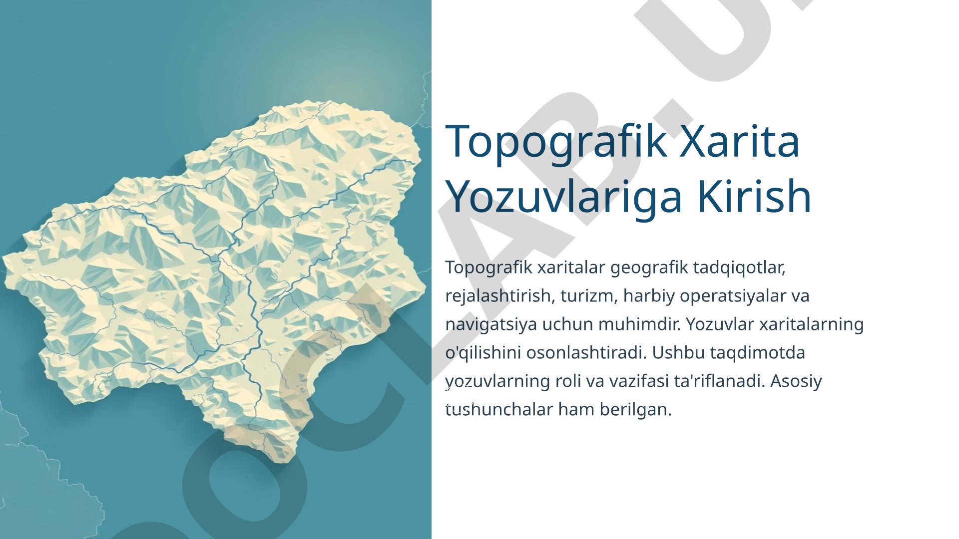Topografik Xarita Yozuvlariga Kirish