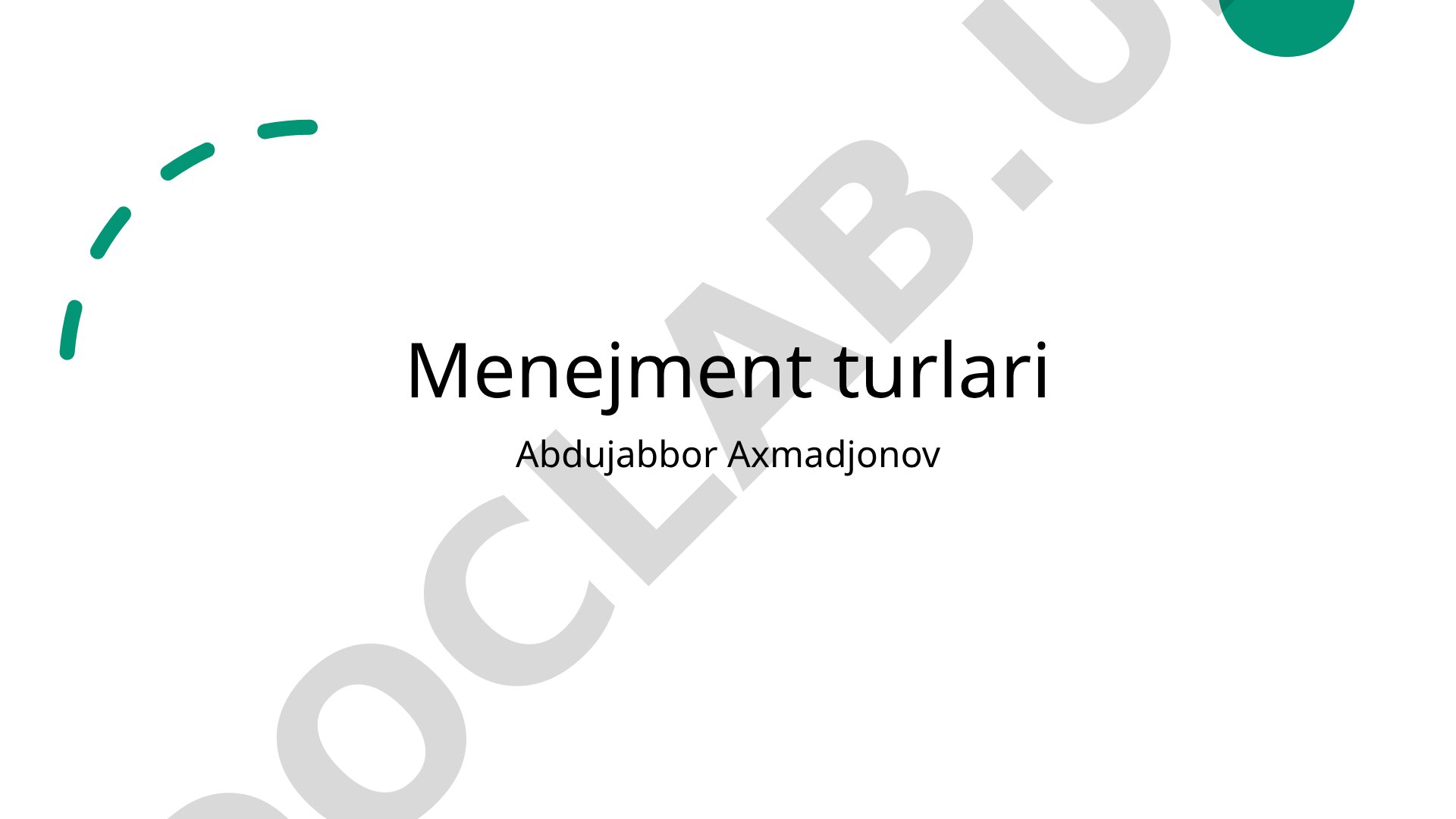 Menejment turlari