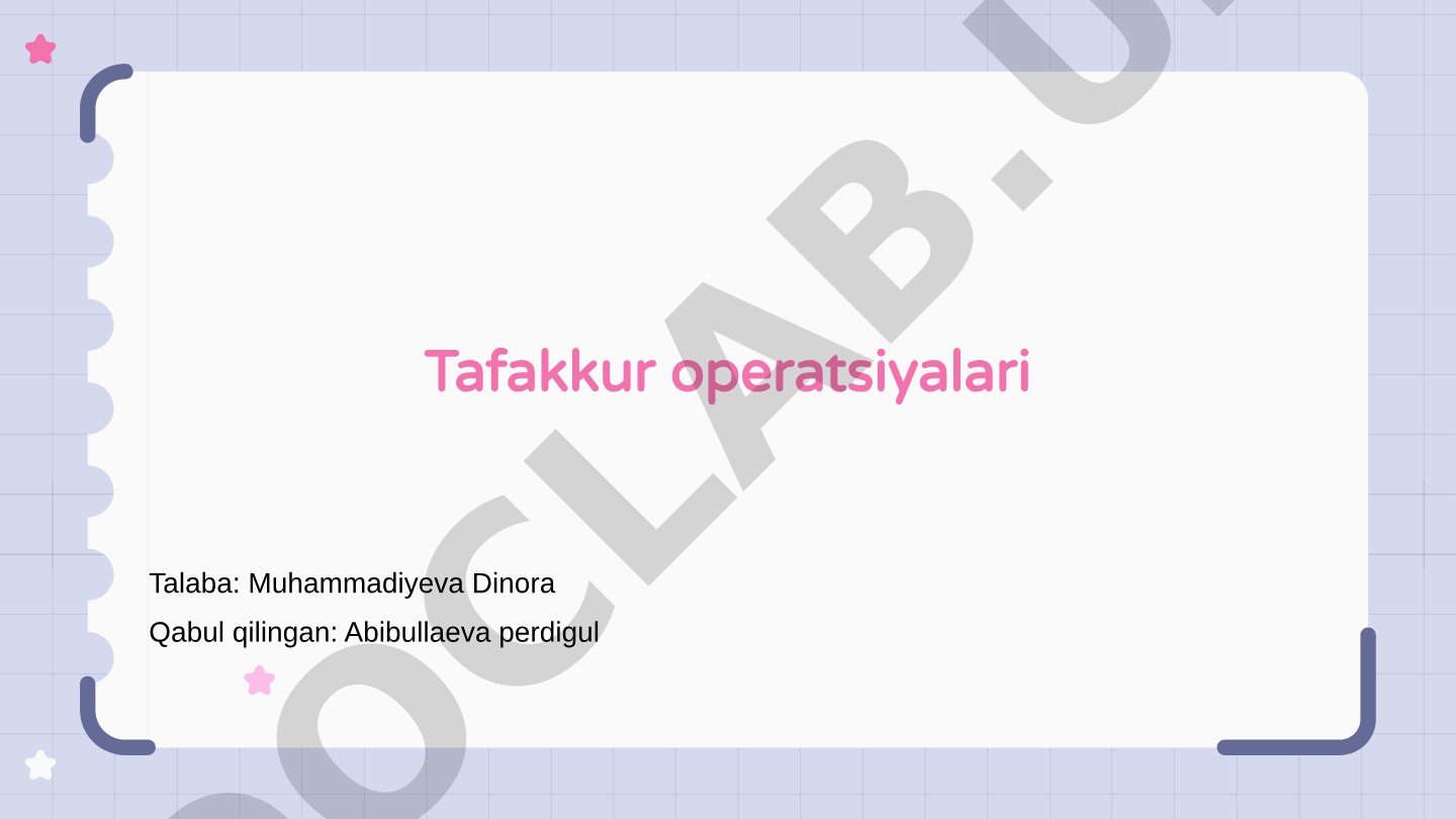 Tafakkur operatsiyalari