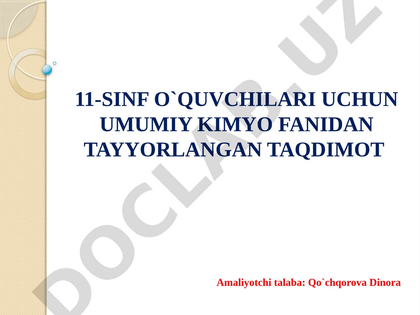 Kimyoviy bog'lanish turlari, hosil bo'lishi va xususiyatlari haqida taqdimot