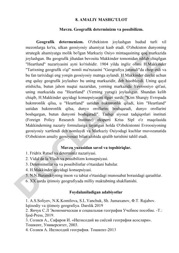 Geografik determinizm va possibilizm