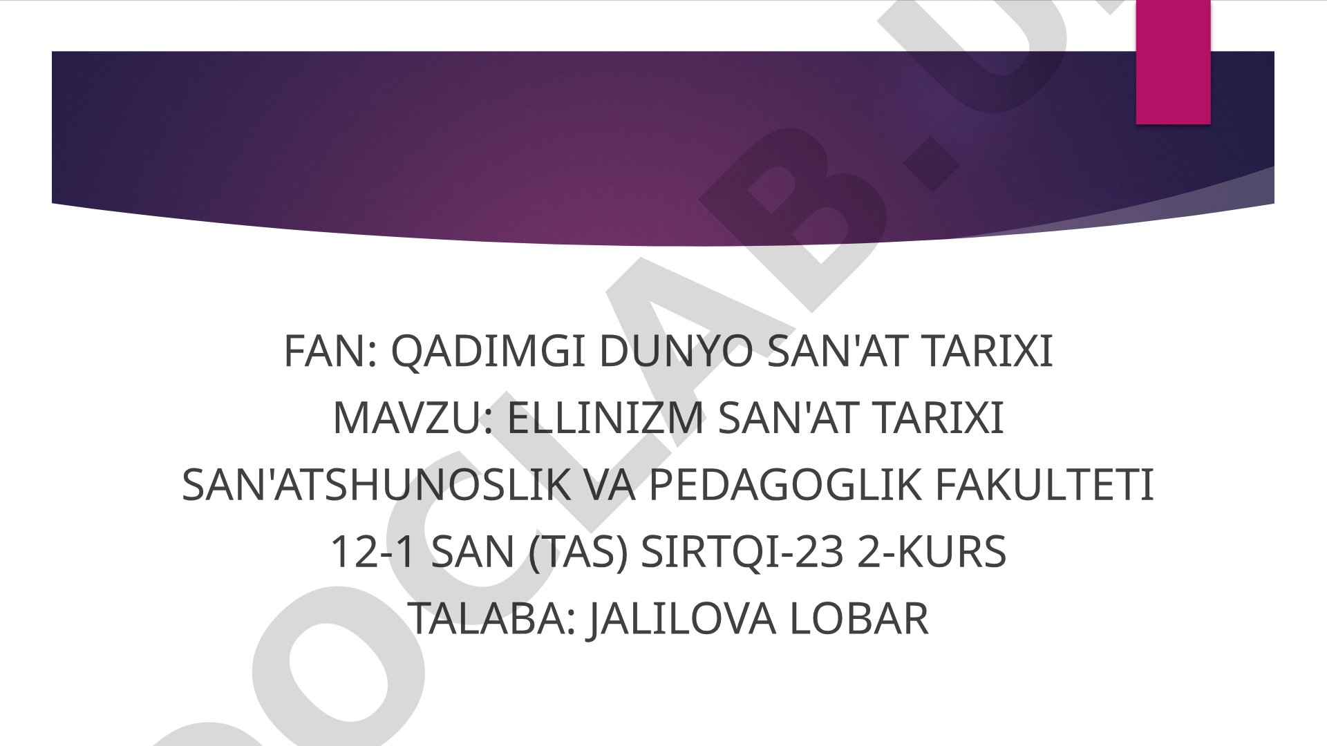 Ellinizm san'at tarixi