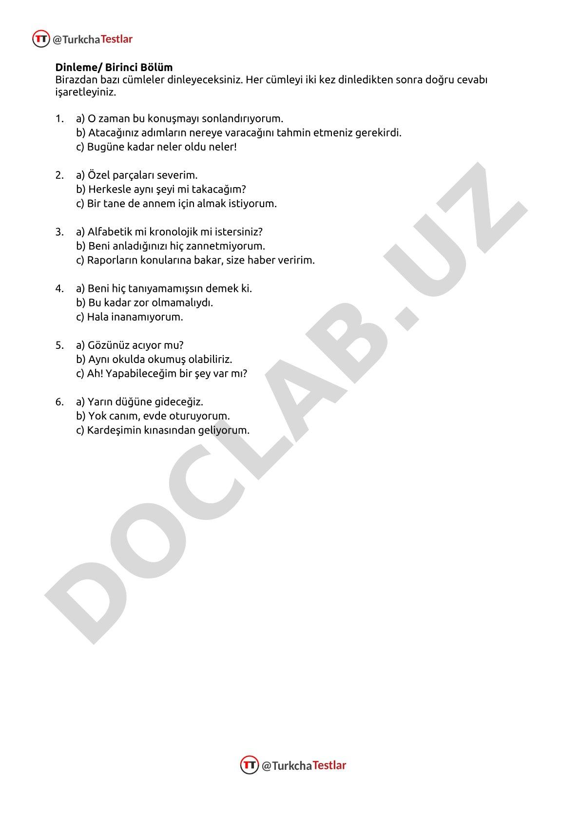 LanguageCert C2 Dinleme Testi Soruları