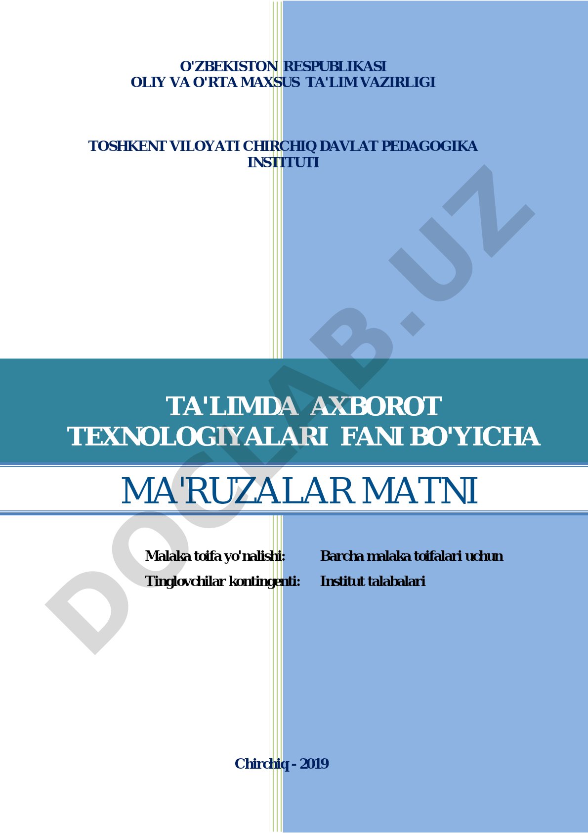 Ta'limda axborot texnologiyalari