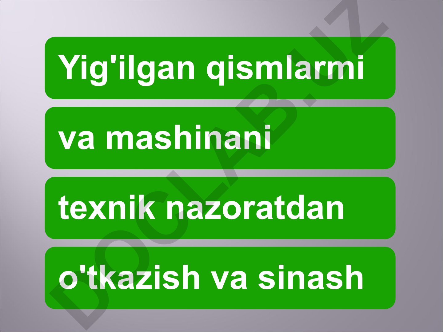 Mashina qismlari dizayni va texnik nazorati
