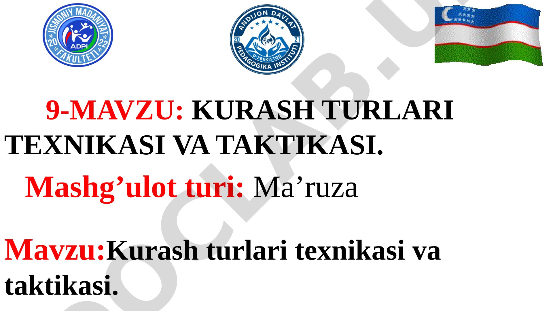 Kurash turlari texnikasi va taktikasi