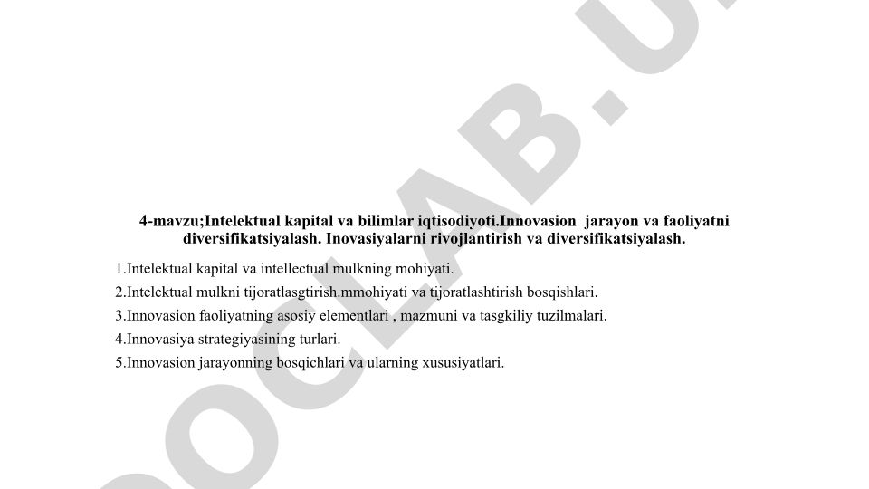 Intelektual kapital va bilimlar iqtisodiyoti