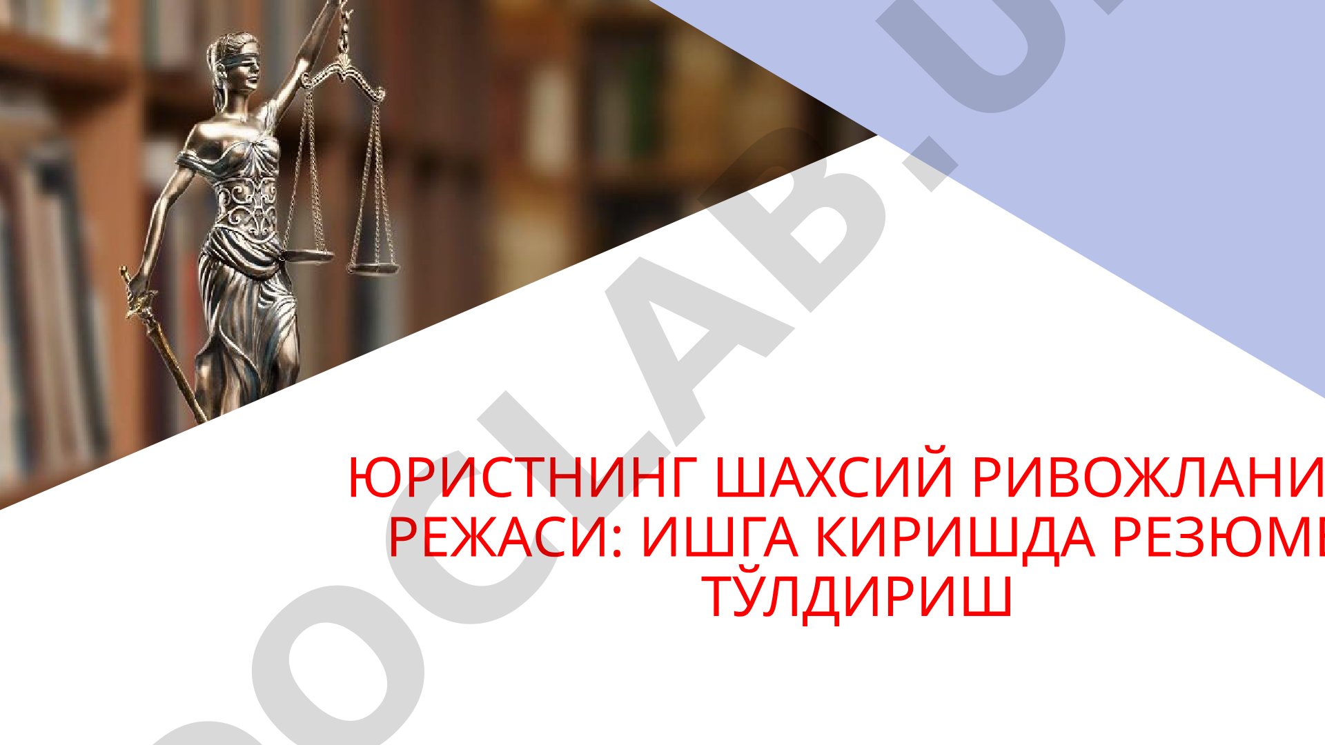 Юристнинг шахсий ривожланиш режаси