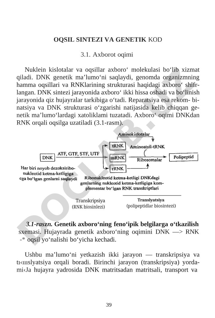 Oqsil sintezi va genetik kod