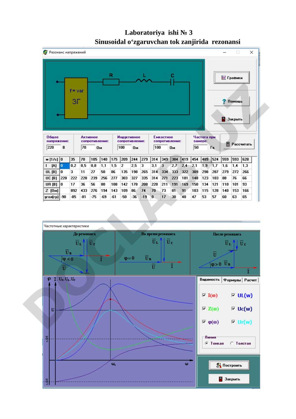 Sinusoidal o‘zgaruvchan tok zanjirida rezonansi