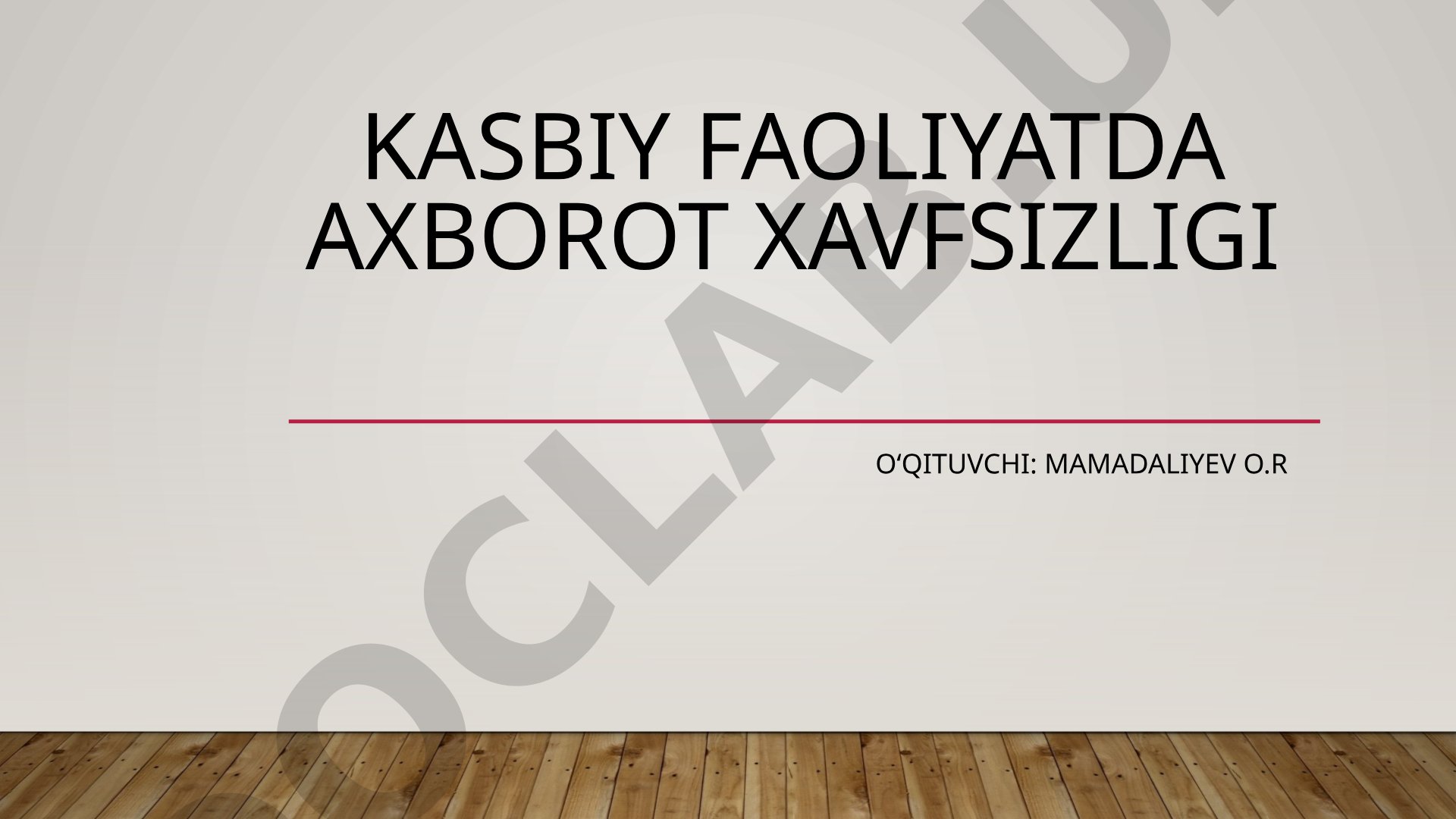Korxonaning ichki xavfsizligi