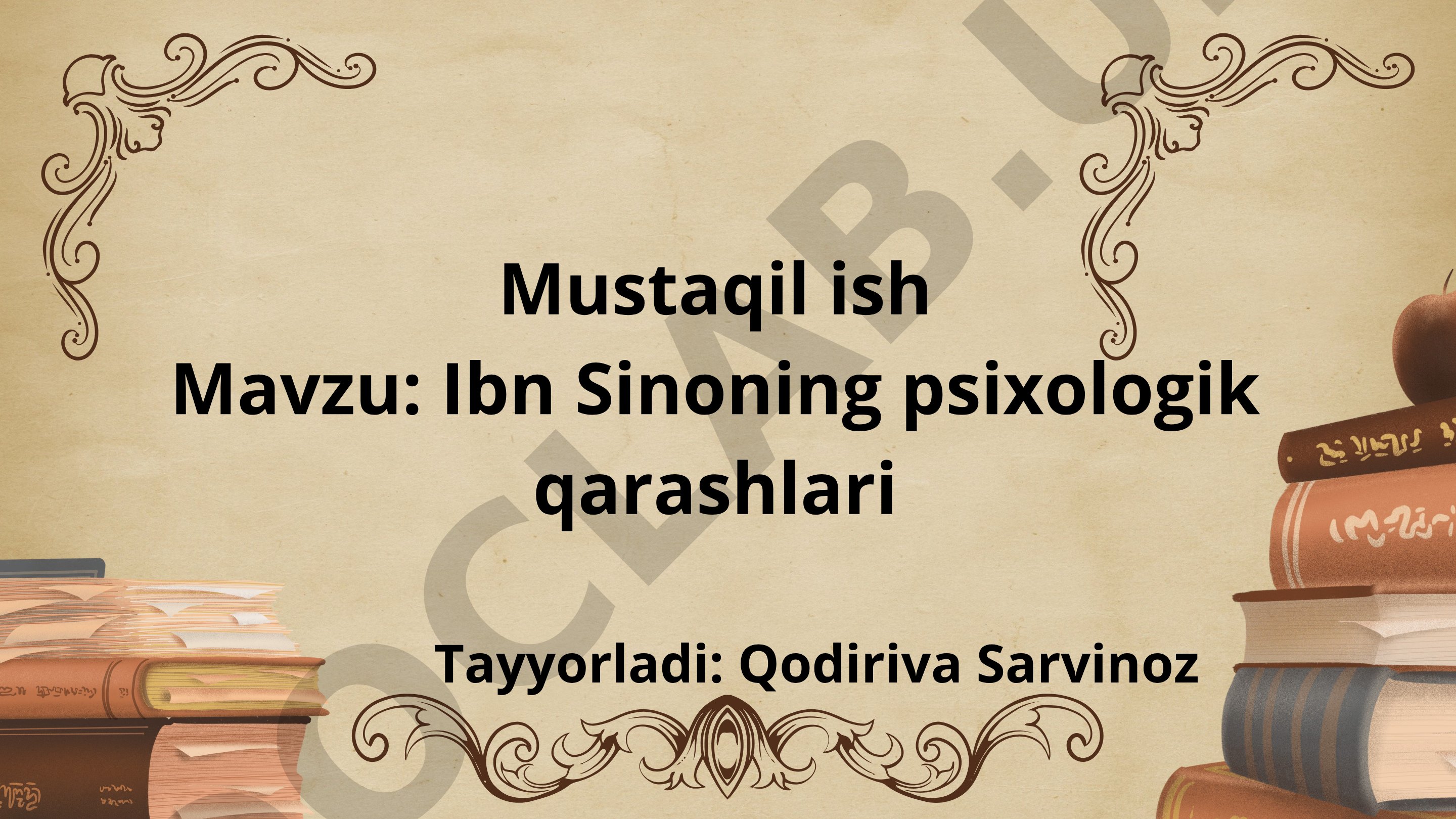Ibn Sinoning psixologik qarashlari