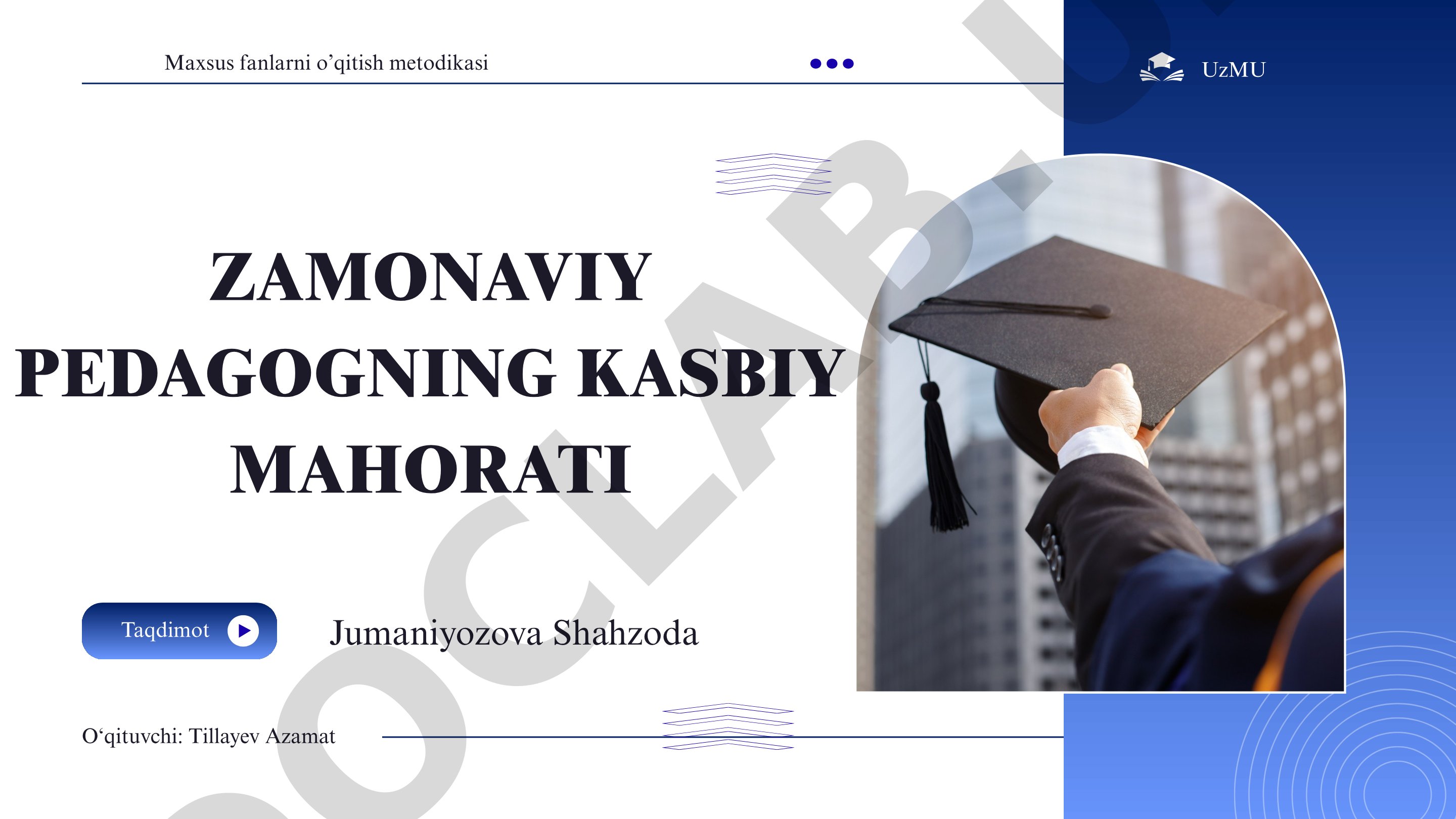Zamonaviy pedagogning kasbiy mahorati