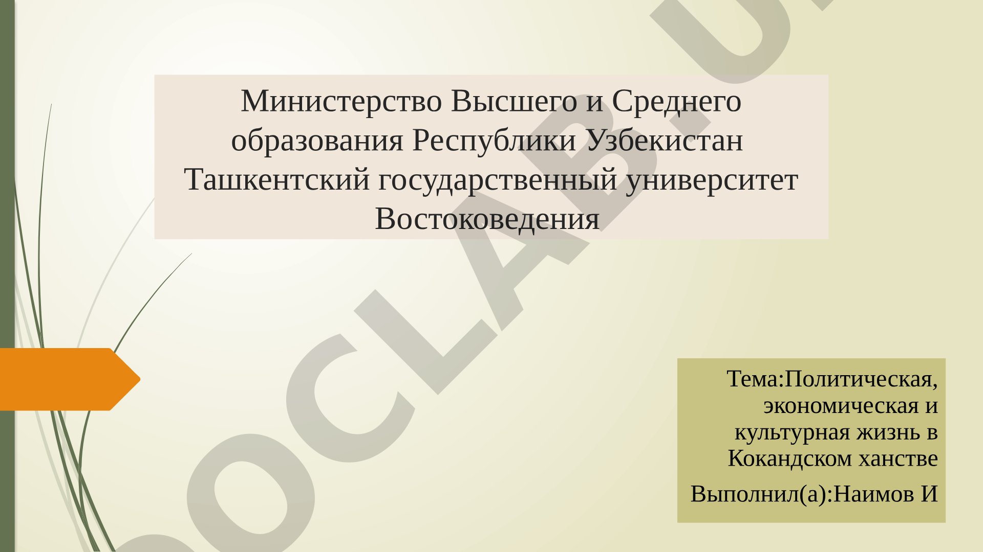 Политическая, экономическая и культурная жизнь в Кокандском ханстве