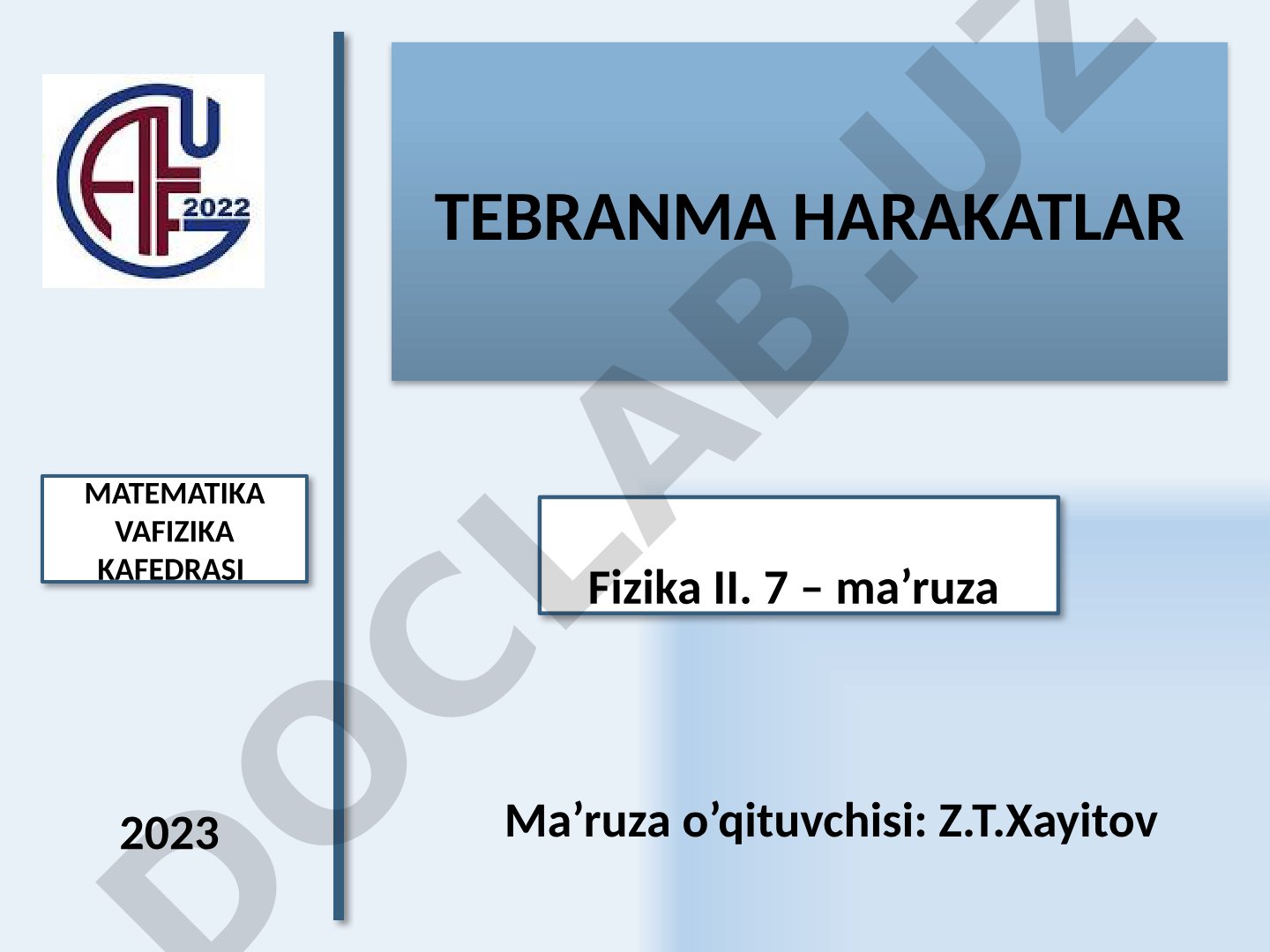 Tebranma harakatlar