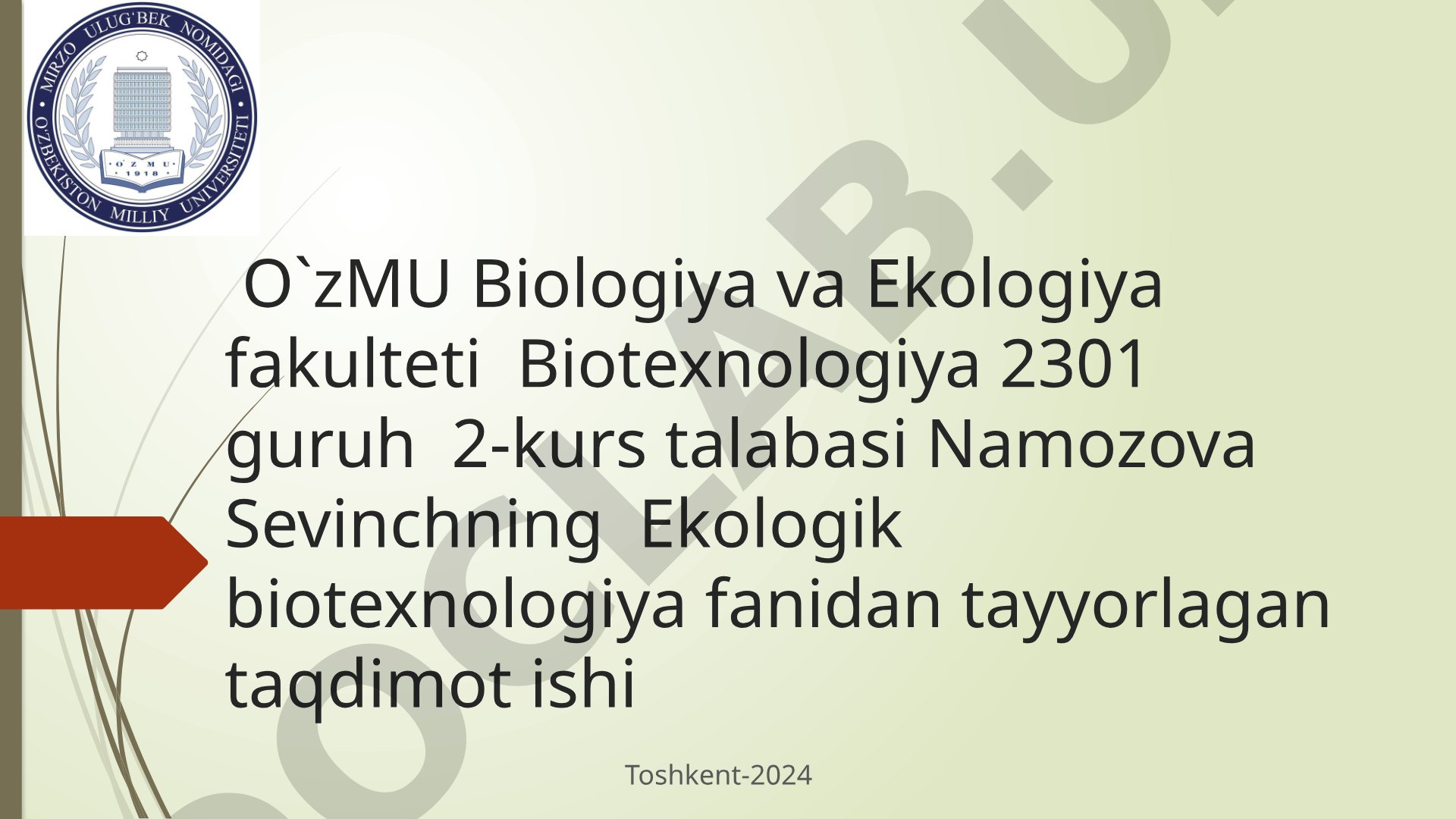 Biotsenoz ekologik tizimining aerob tozalanishi