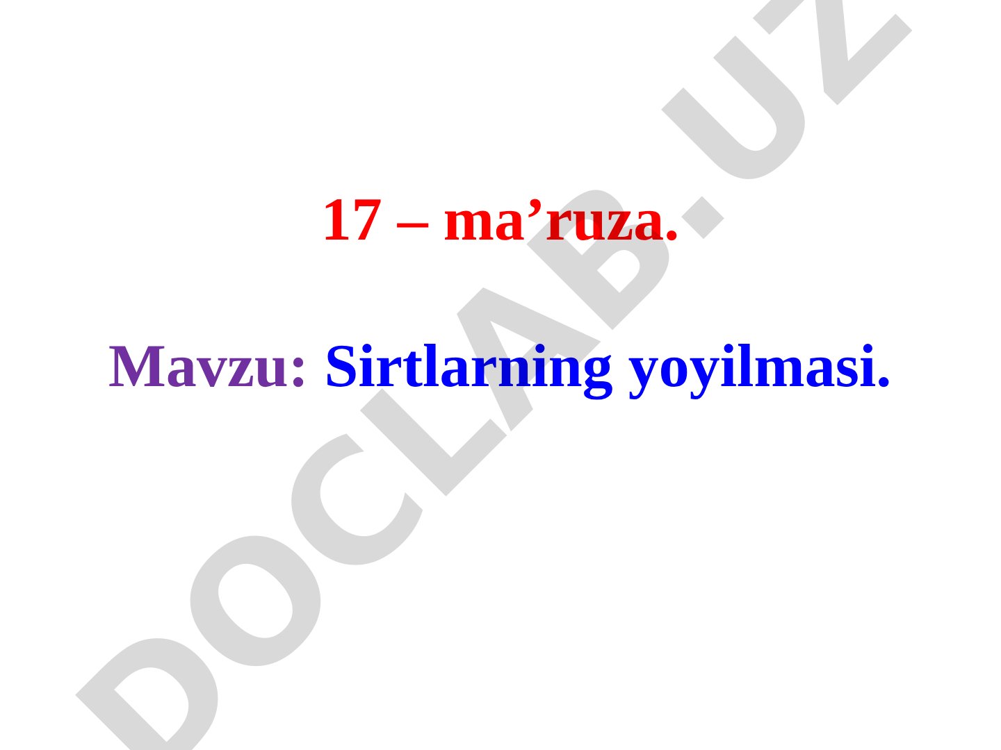 Sirtlarning yoyilmasi ta'rifi va ko'pyoqliklar yoyilmalarini yasash masalalari