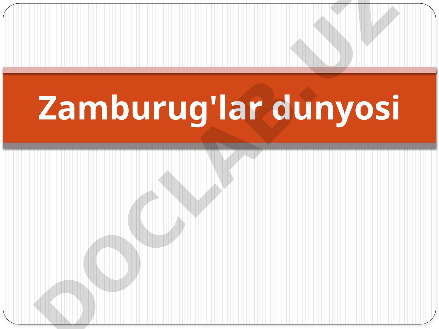Zamburug'lar turlari, oziqlanishi, ko'payishi va ahamiyati haqida taqdimot