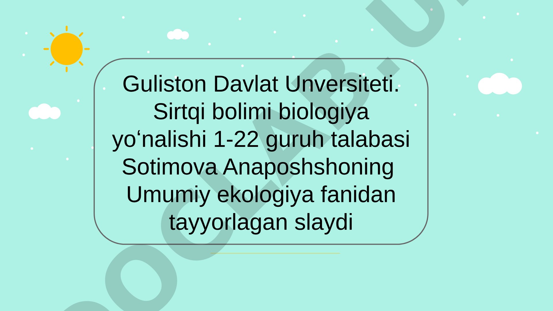 Biosfera haqida tushuncha, populyatsiya tushunchasi