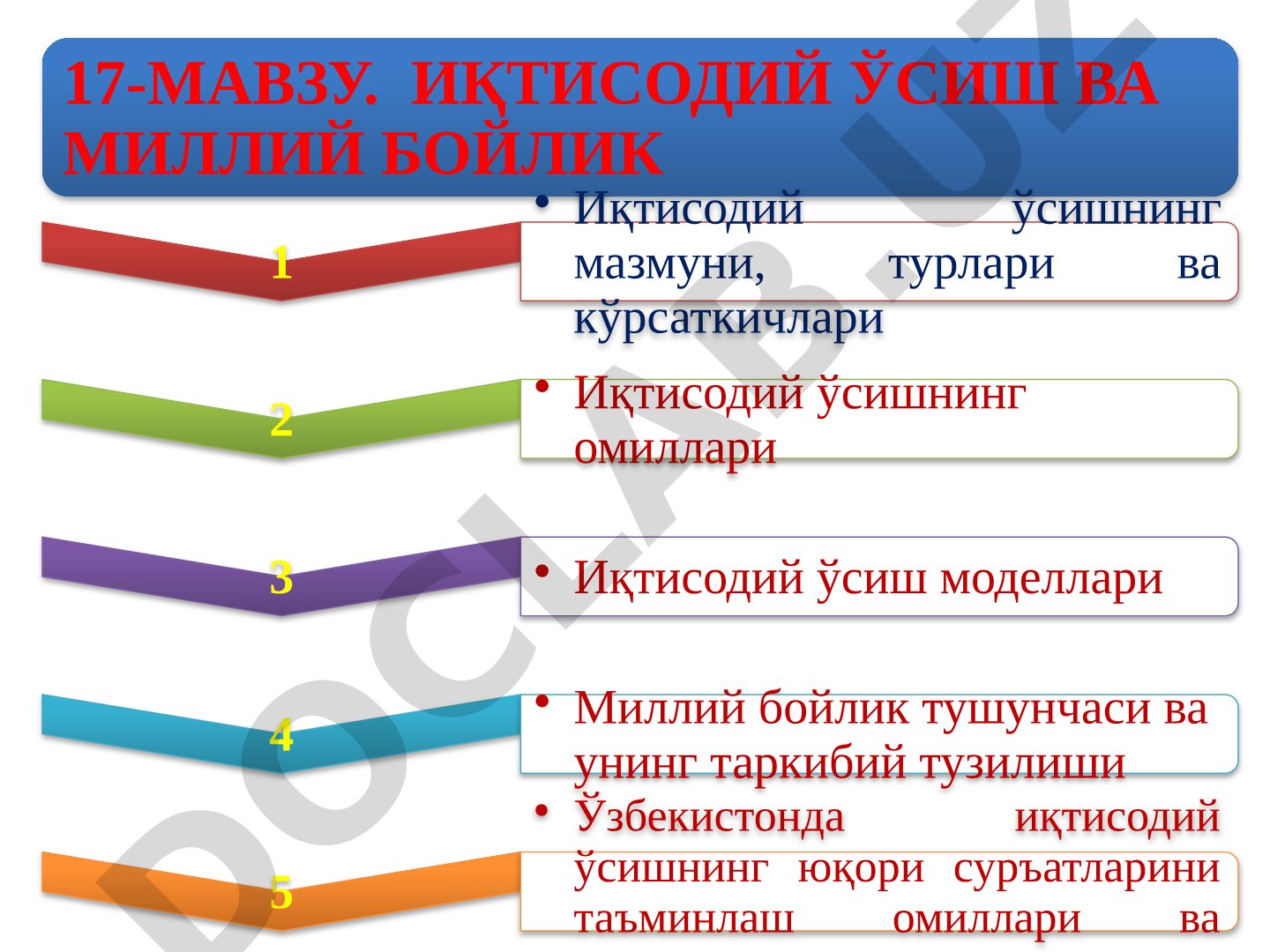 Иқтисодий ўсиш ва миллий бойлик