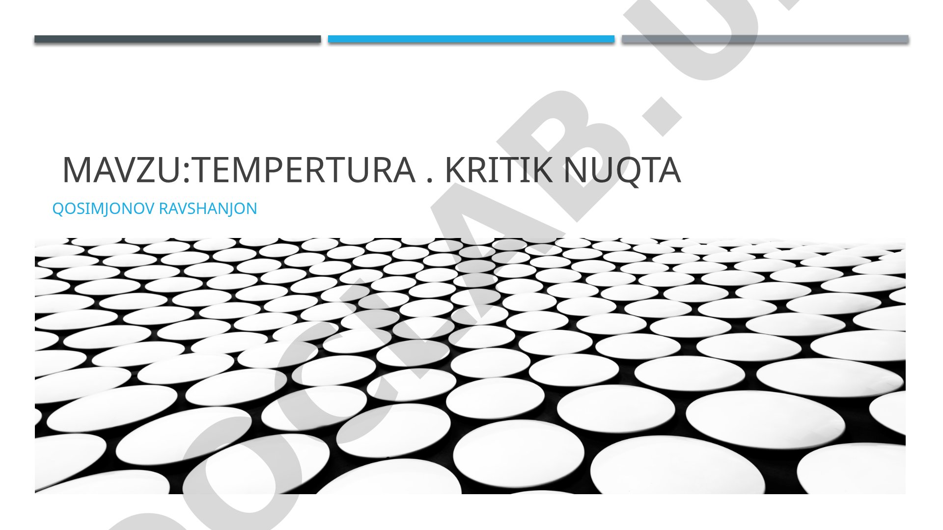 Tempertura . Kritik nuqta