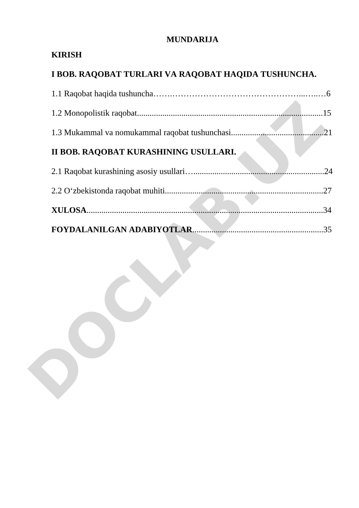 Raqobat kurashining shakllari va usullari