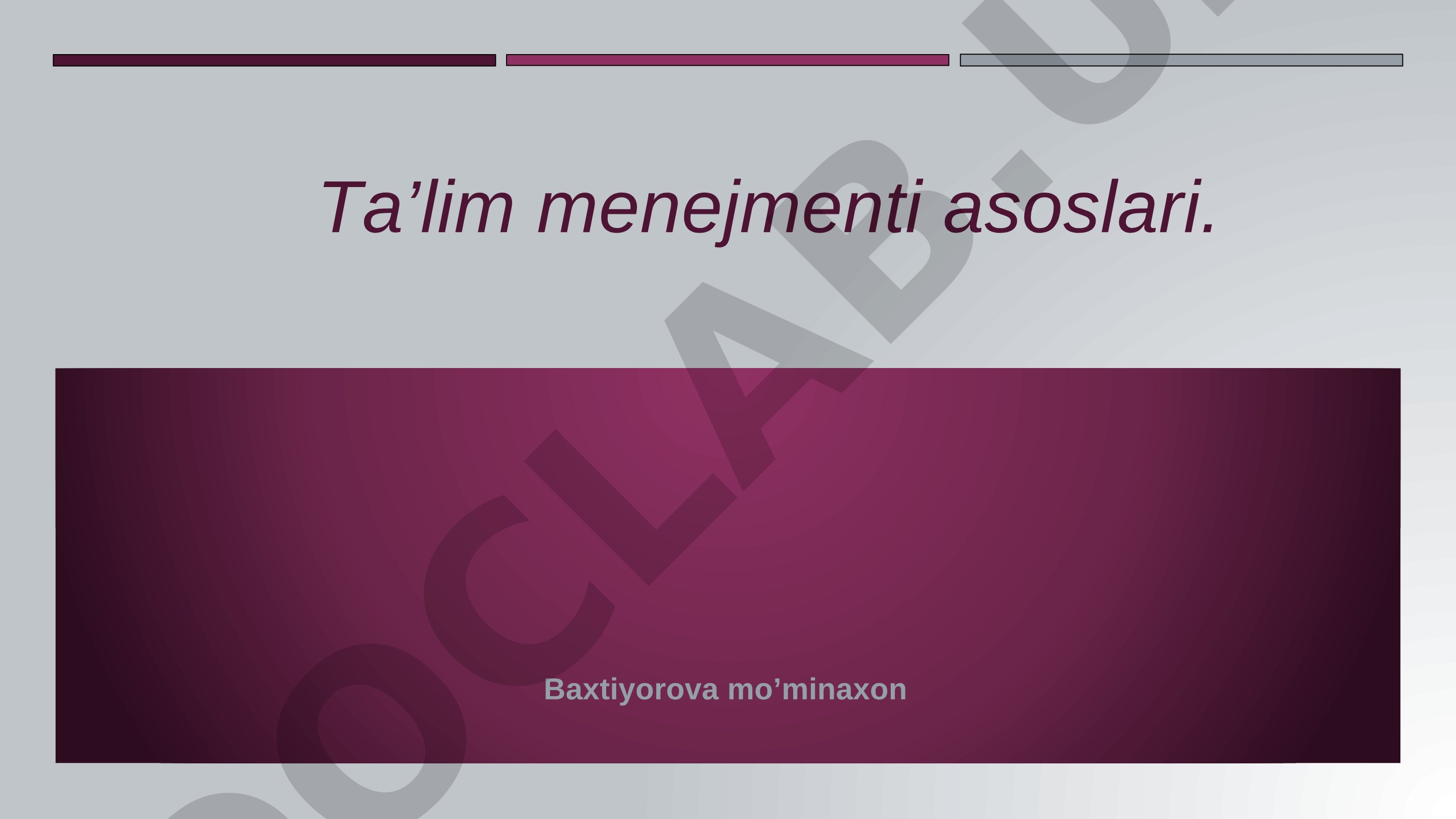 Ta'lim menejmenti asoslari