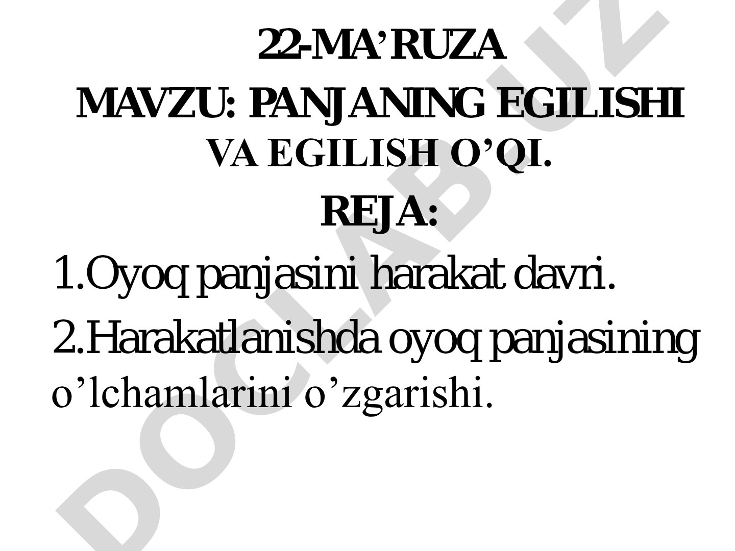 Panjaning egilishi va egilish o'qi