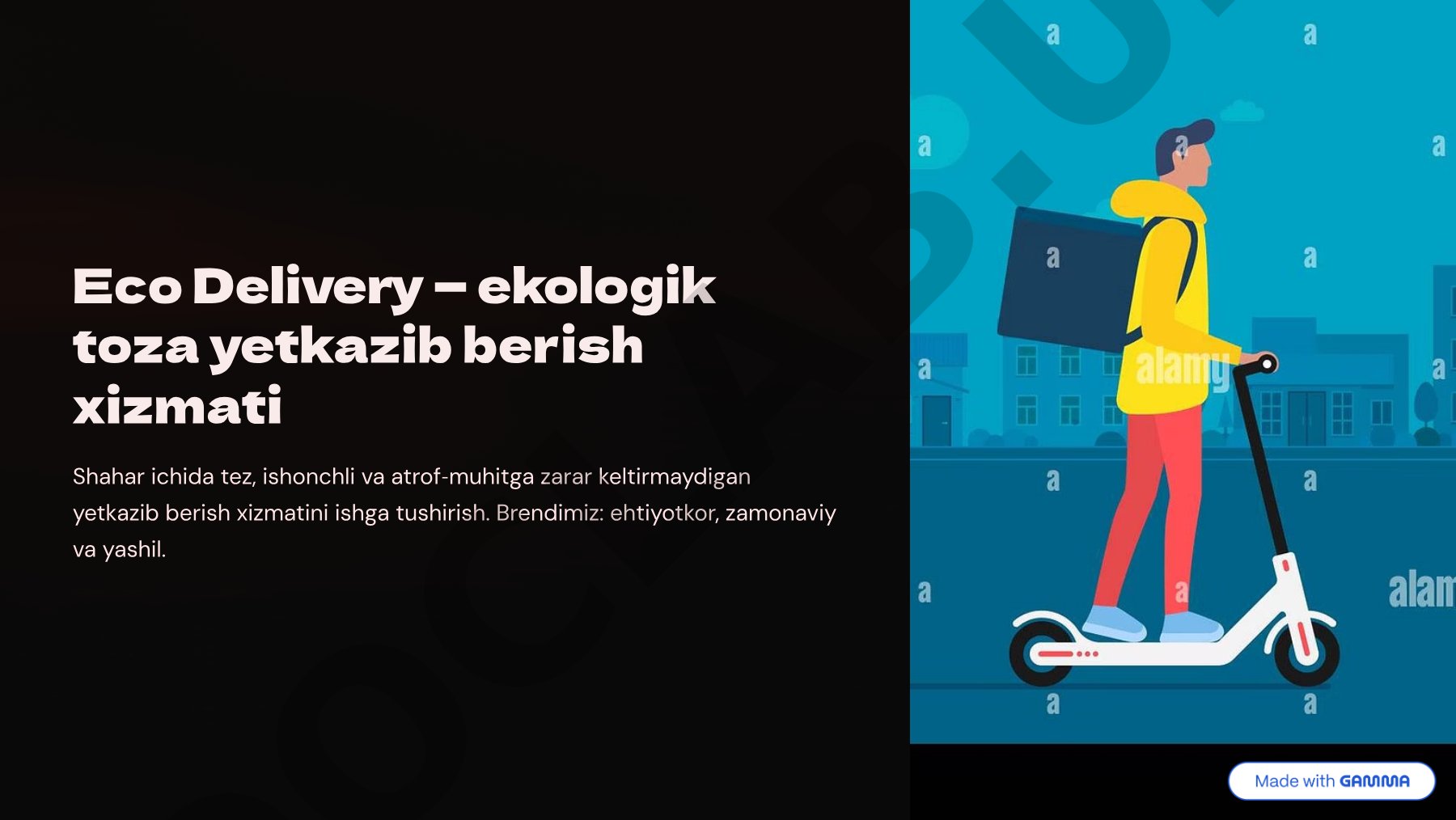 Eco Delivery 4 ekologik toza yetkazib berish xizmati