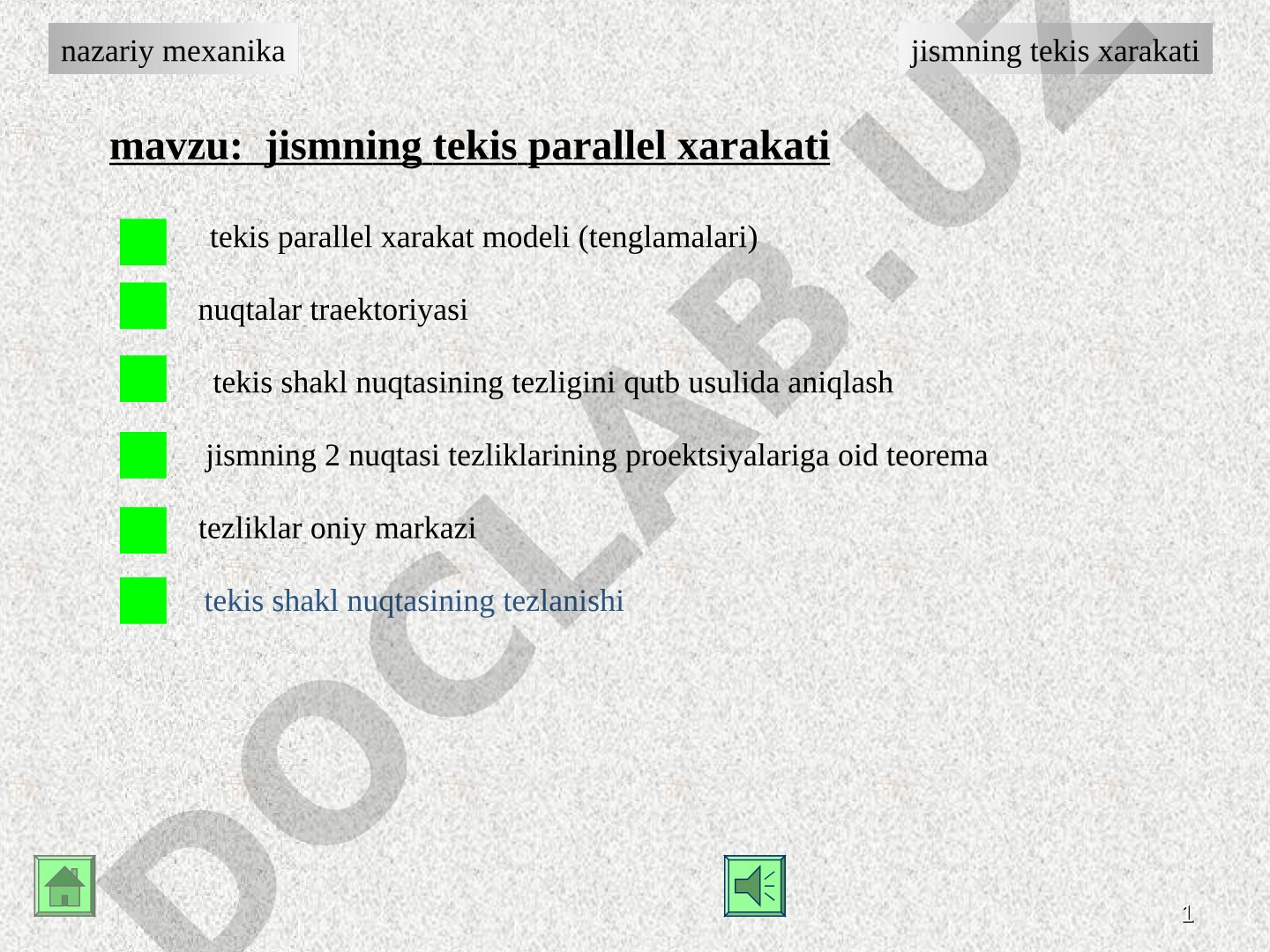 jismning tekis parallel xarakati
