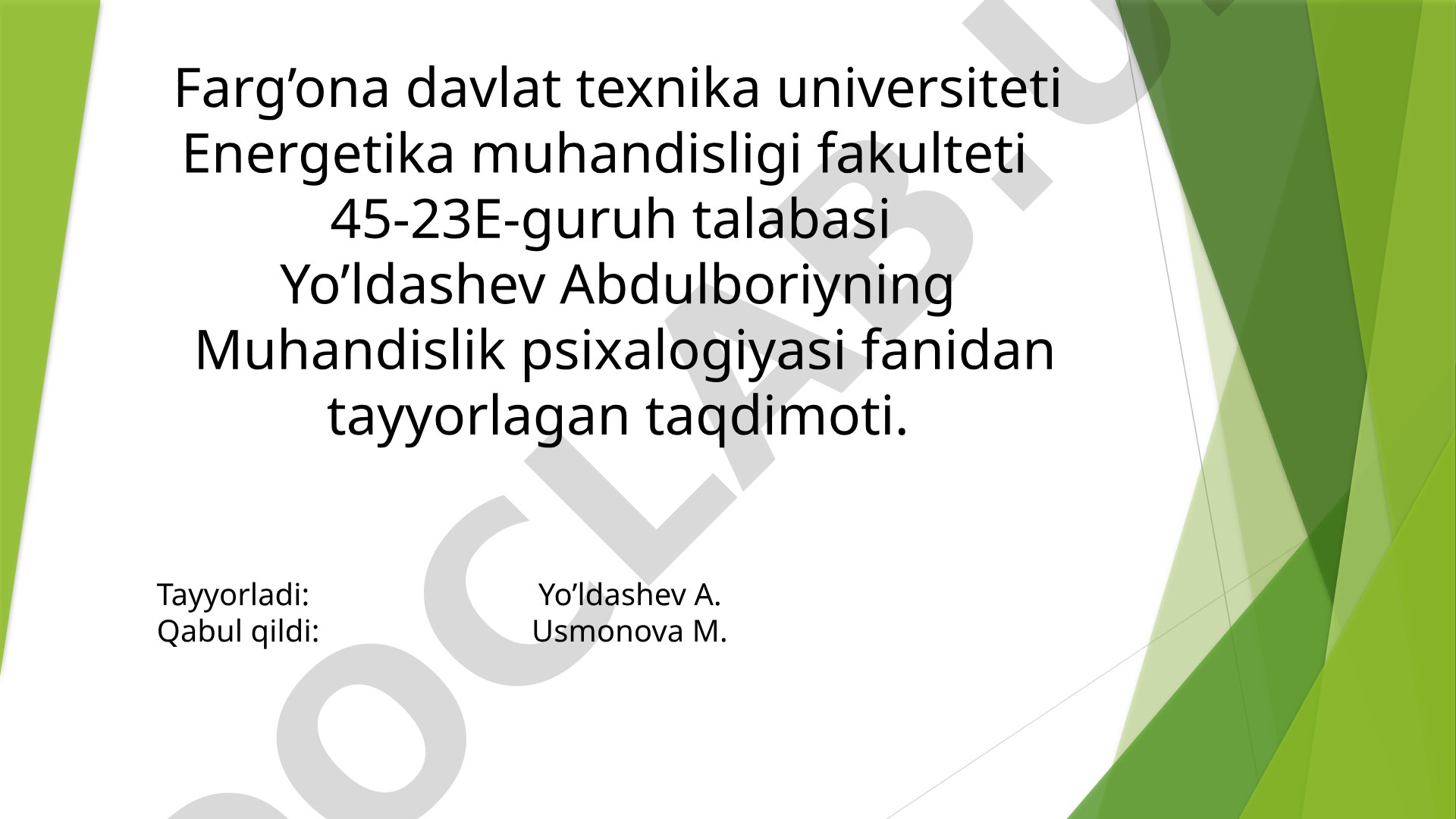 Axborotni inson-operator tomonidan idrok etish jarayoni