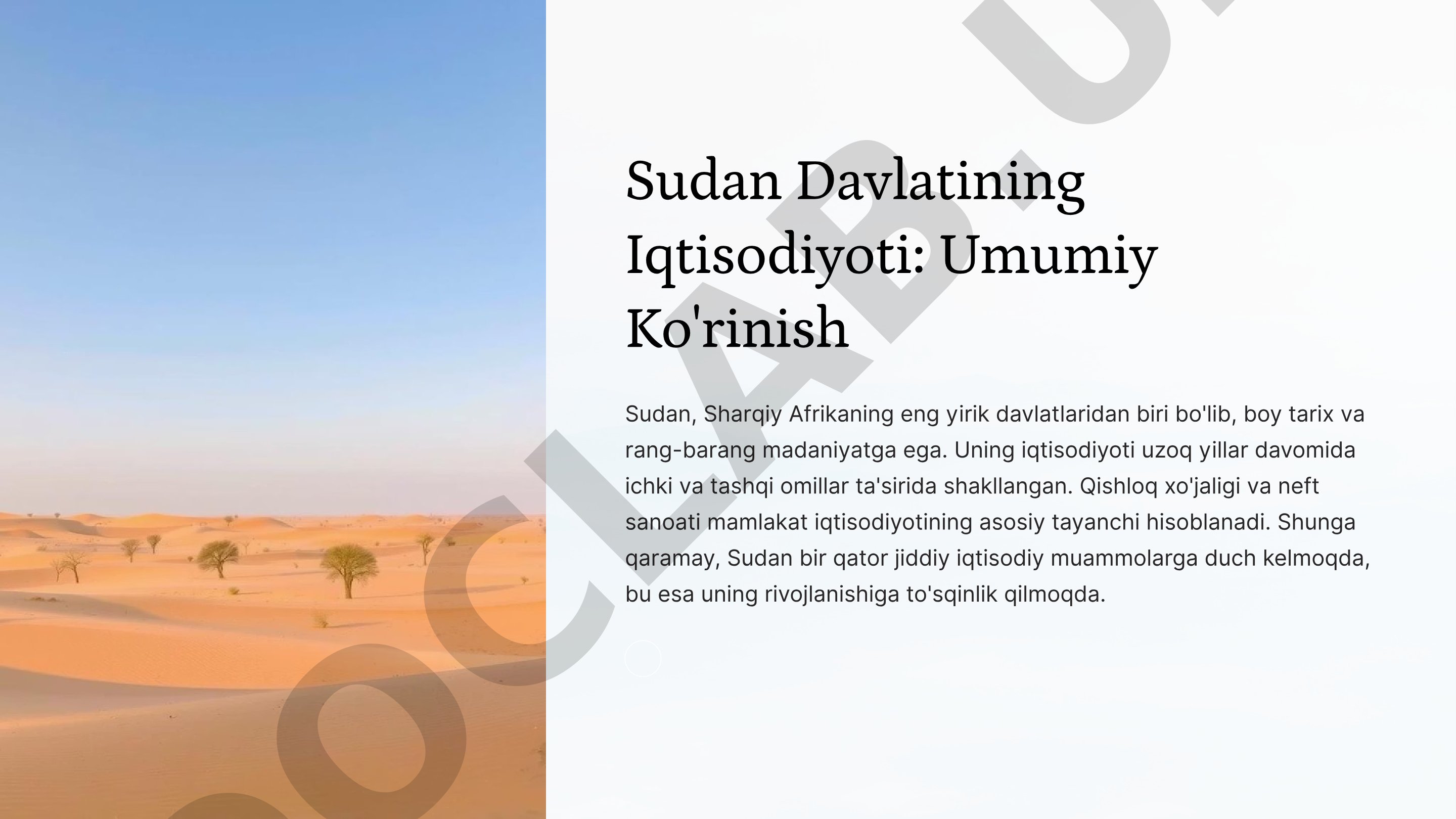 Sudan Davlatining Iqtisodiyoti: Umumiy Ko'rinish