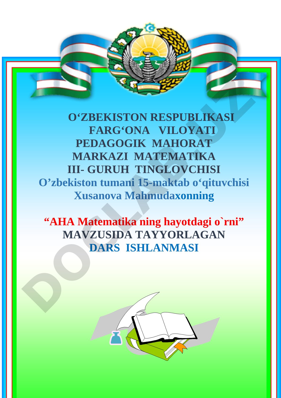 AHA Matematika ning hayotdagi o'rni