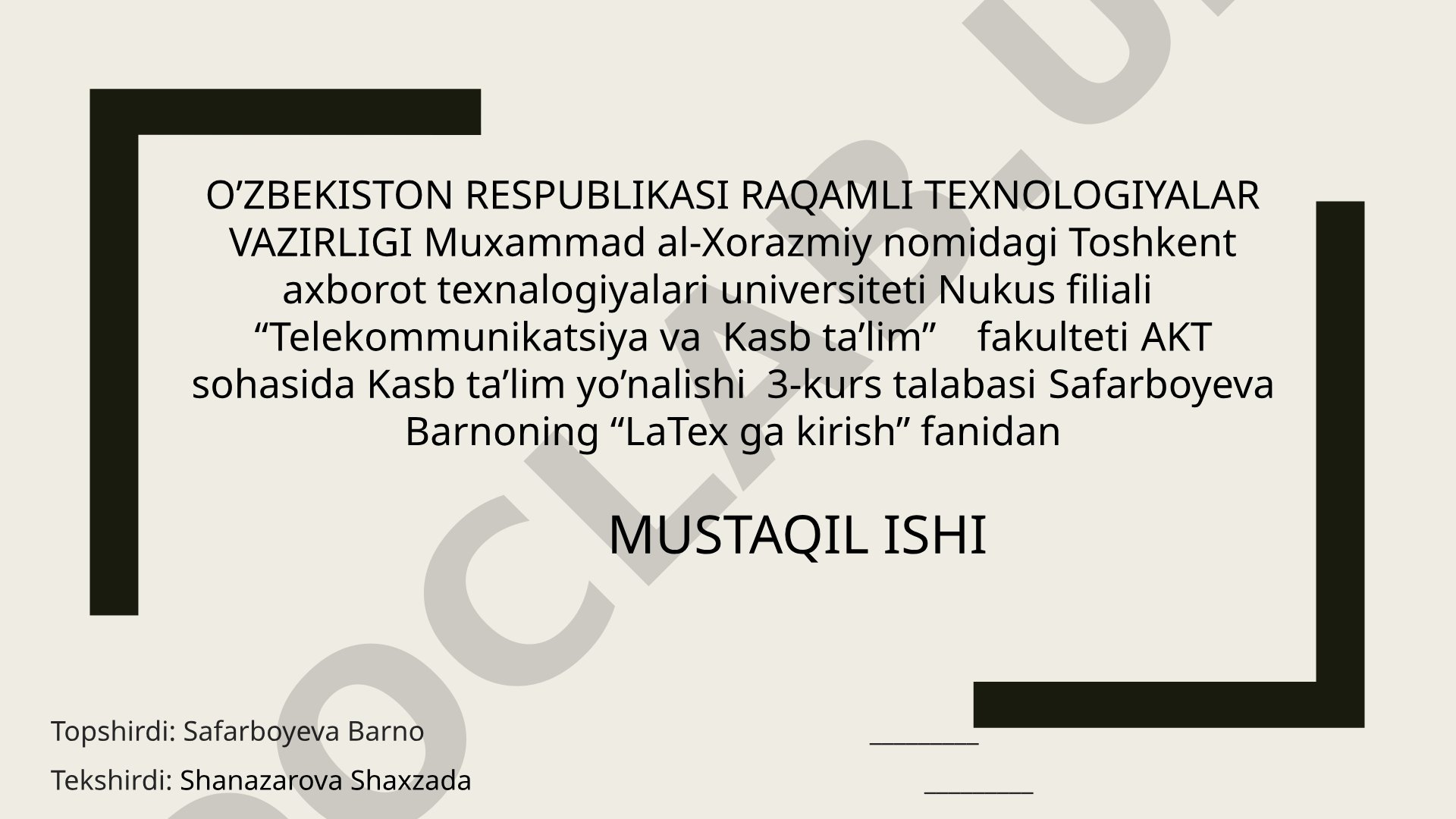 LaTeX ga kirish: Formulalar to'plami va ko'p qatorli tenglamalar