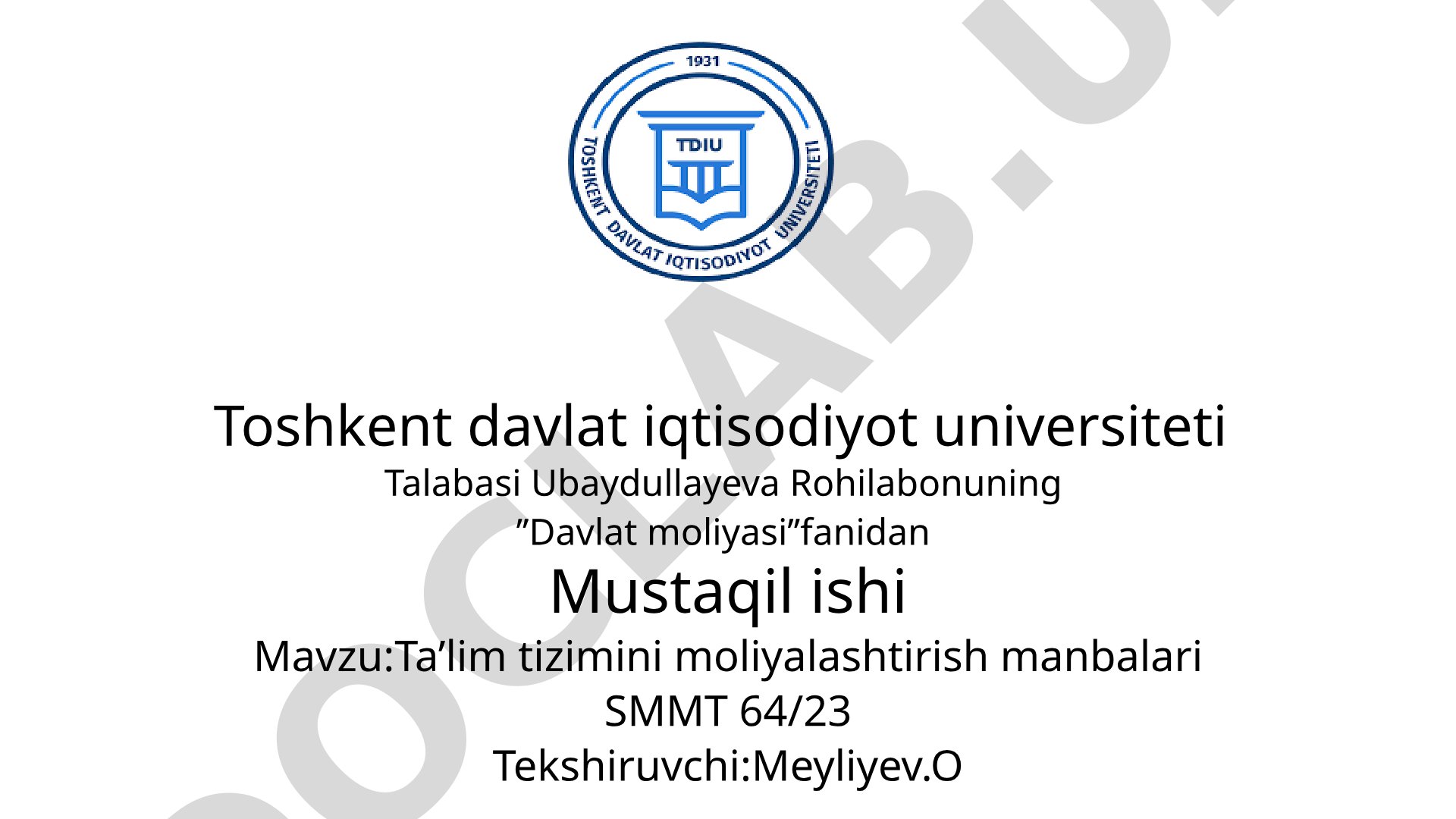 Ta’lim tizimini moliyalashtirish manbalari