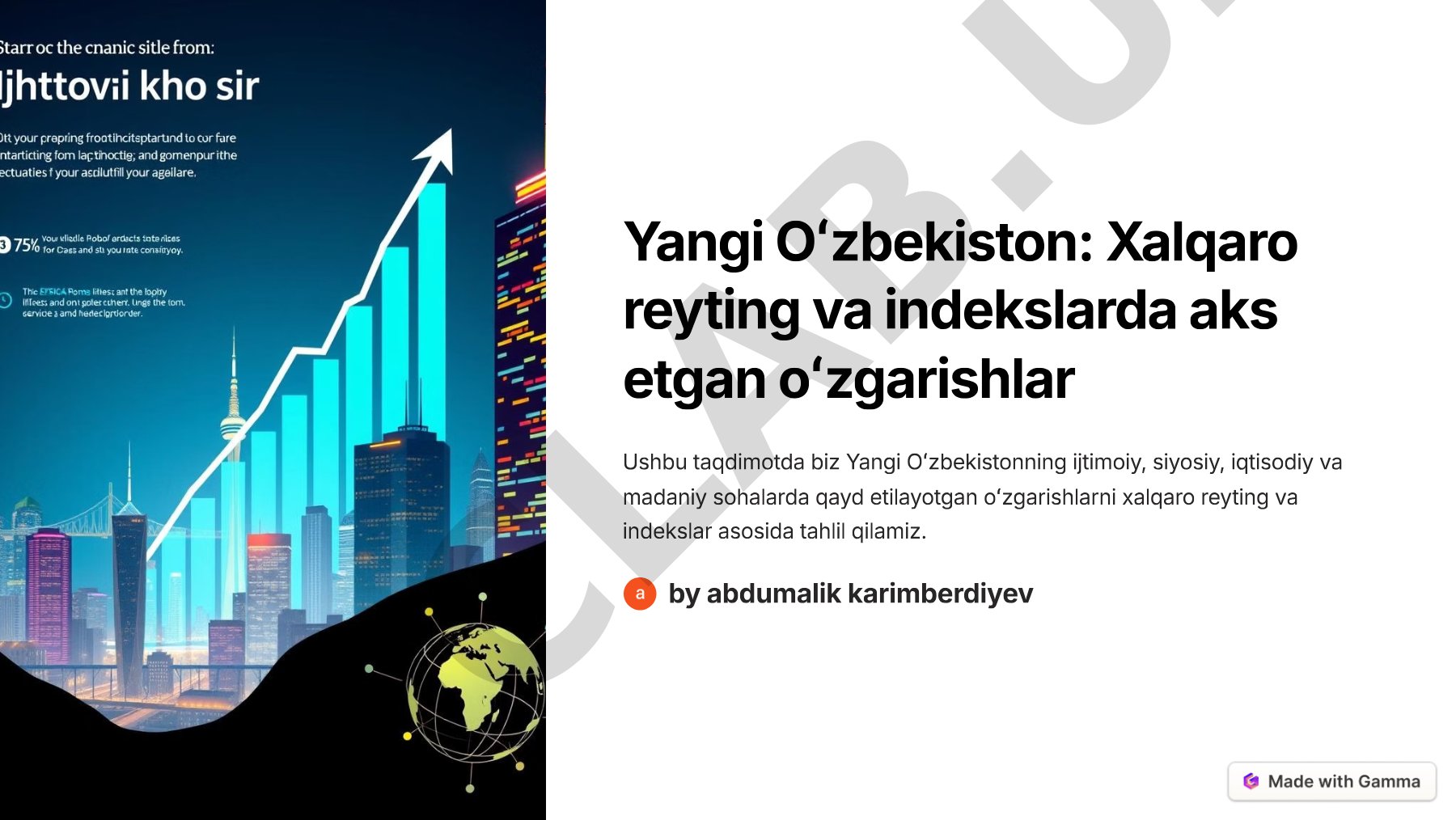 Yangi Oʻzbekiston: Xalqaro reyting va indekslarda aks etgan oʻzgarishlar