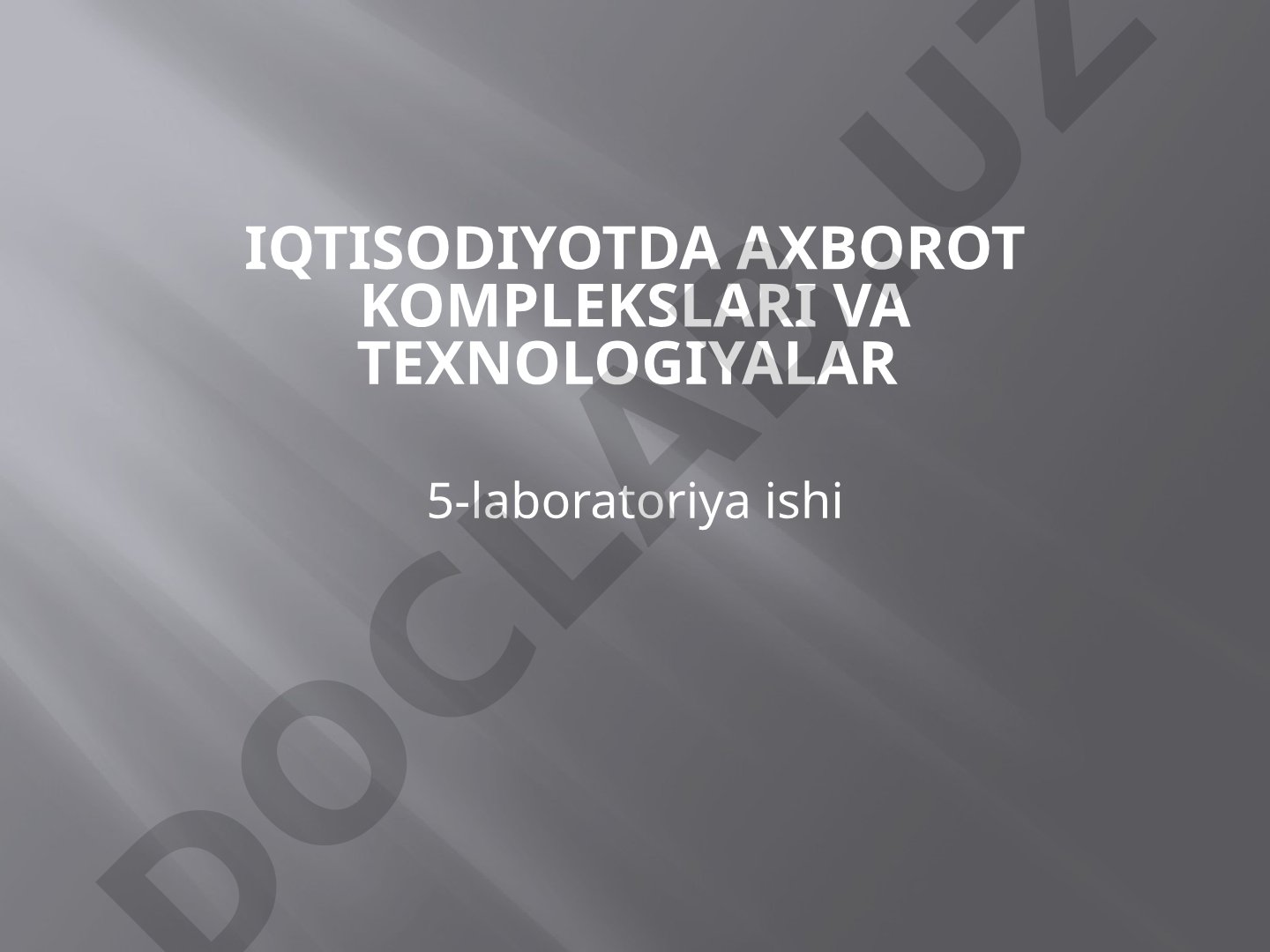 Axborot jarayonlarini dasturlash asoslari Chiziqli tarkibli algoritmlarni dasturlash