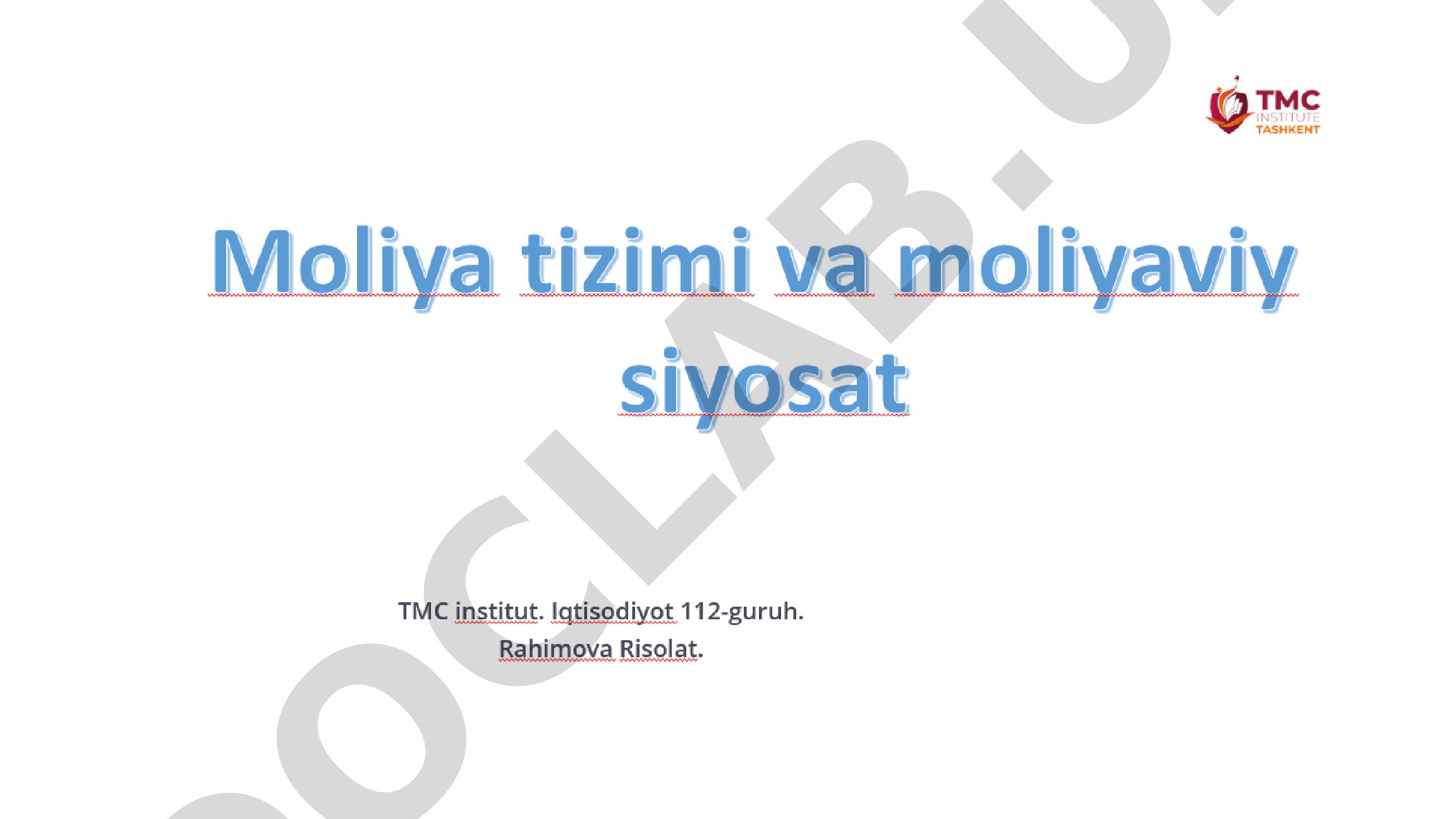 Moliyaning mohiyati va vazifalari
