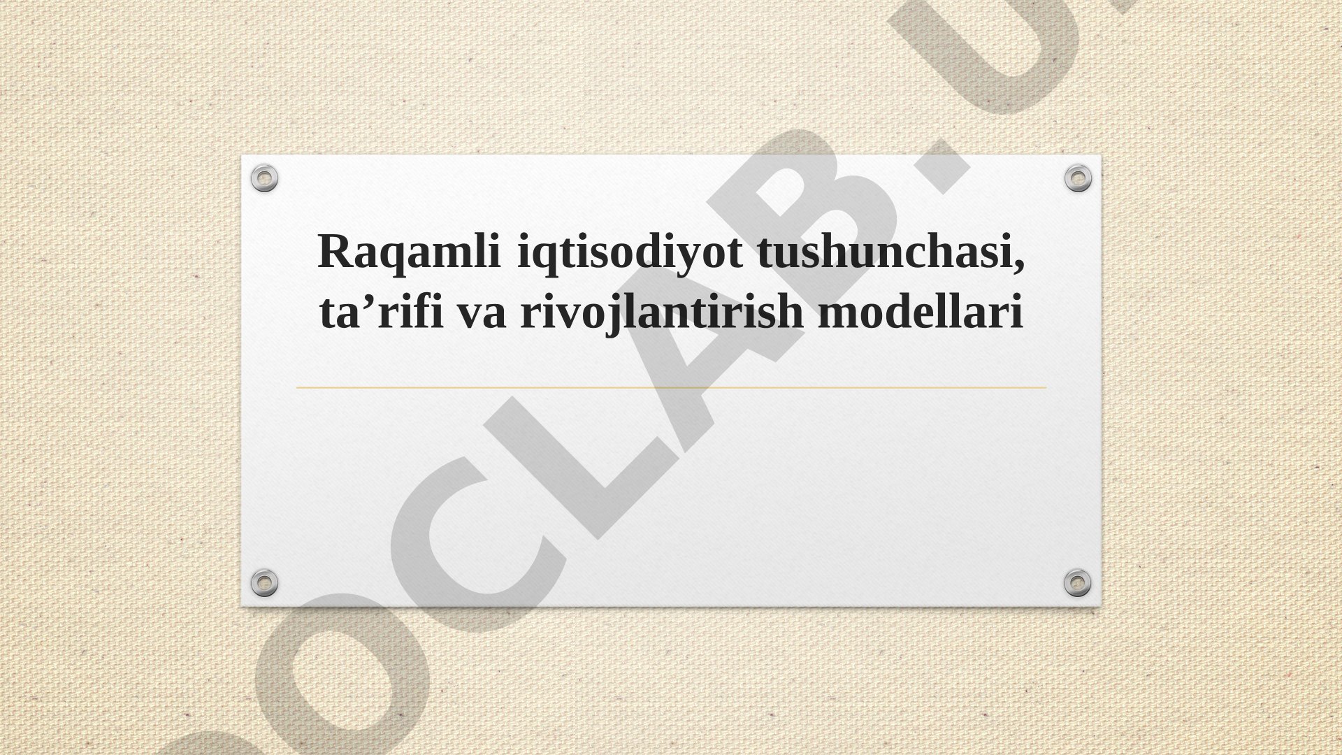 Raqamli iqtisodiyot tushunchasi, ta’rifi va rivojlantirish modellari